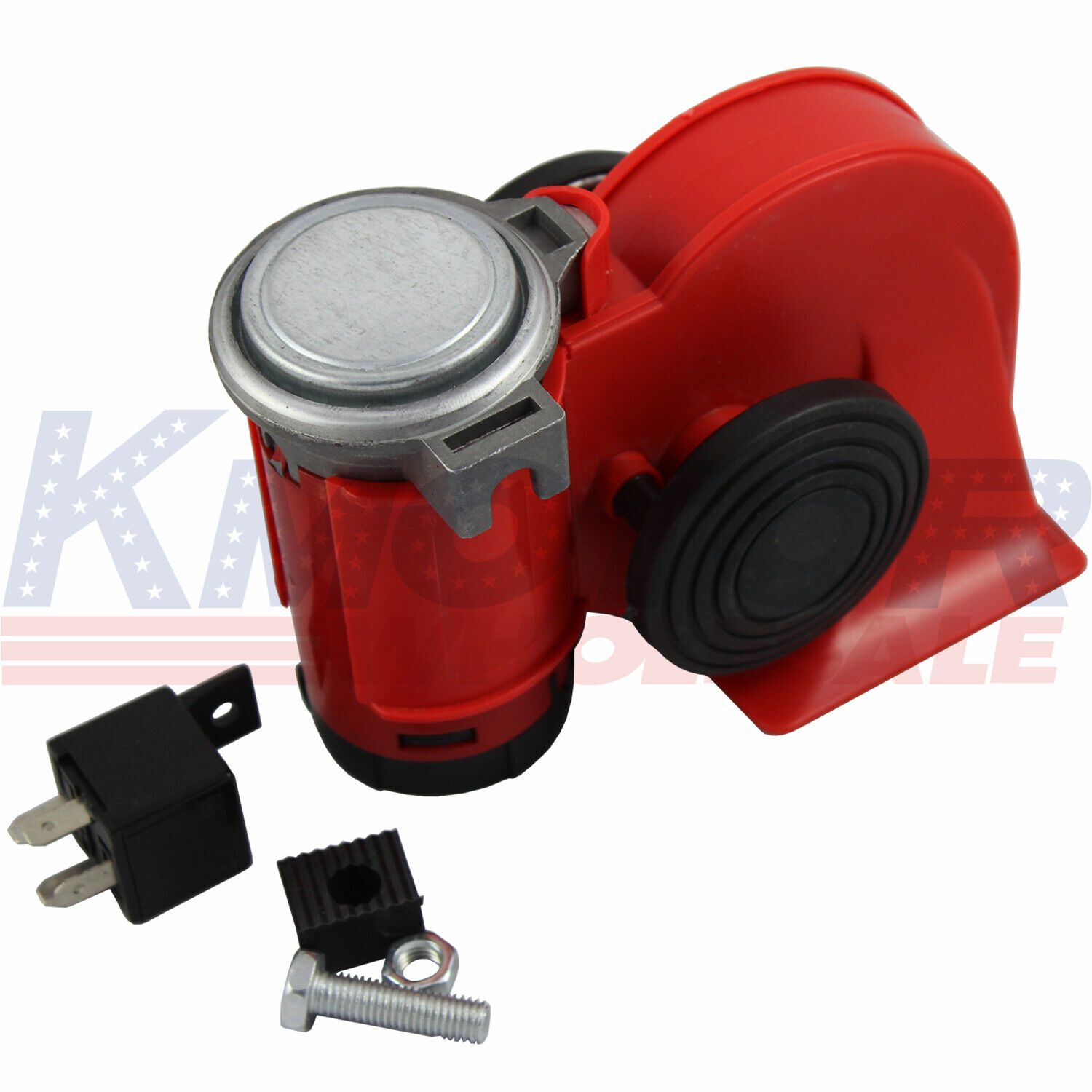 Universal Super Loud 12v Twin Auto Machine Air Horn Red 139dB For Motorcycle Car