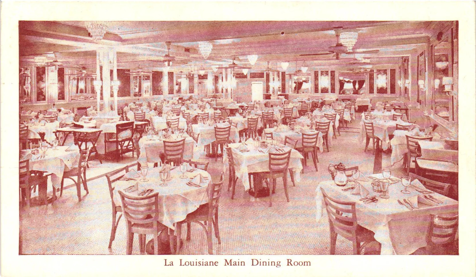 Vintage Postcard- LA LOUISIANE MAIN DINING ROOM, NEW ORLEANS, LA.