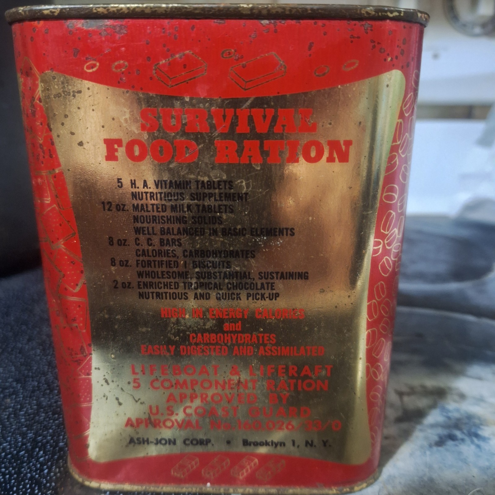 SS UNITED STATES LINES LIFE BOAT RATIONS 
