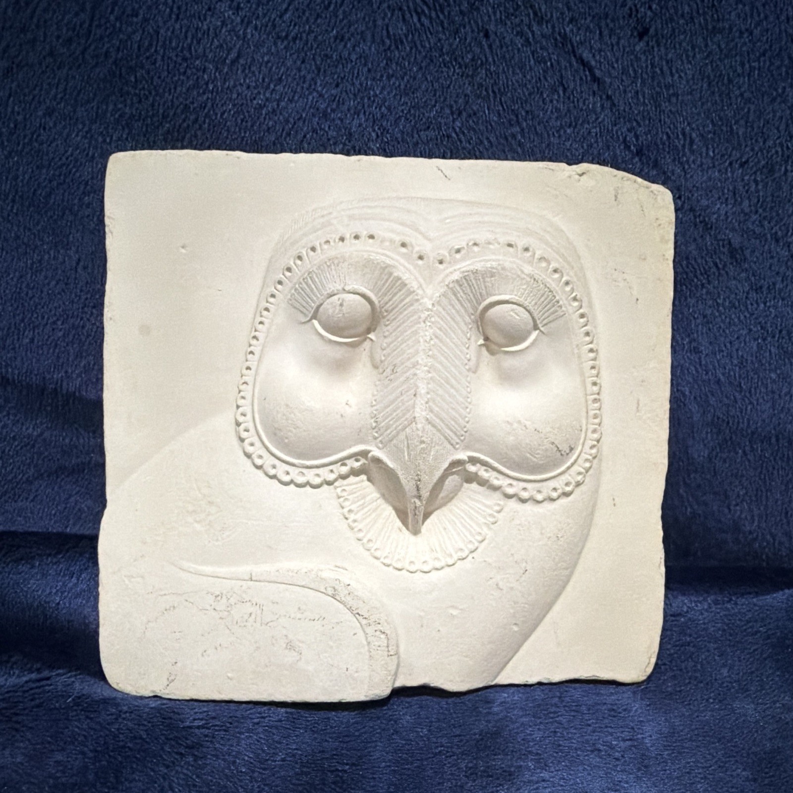 Vintage MMA Egyptian Owl Relief Plaque Replica Met Museum of Art Hieroglyph