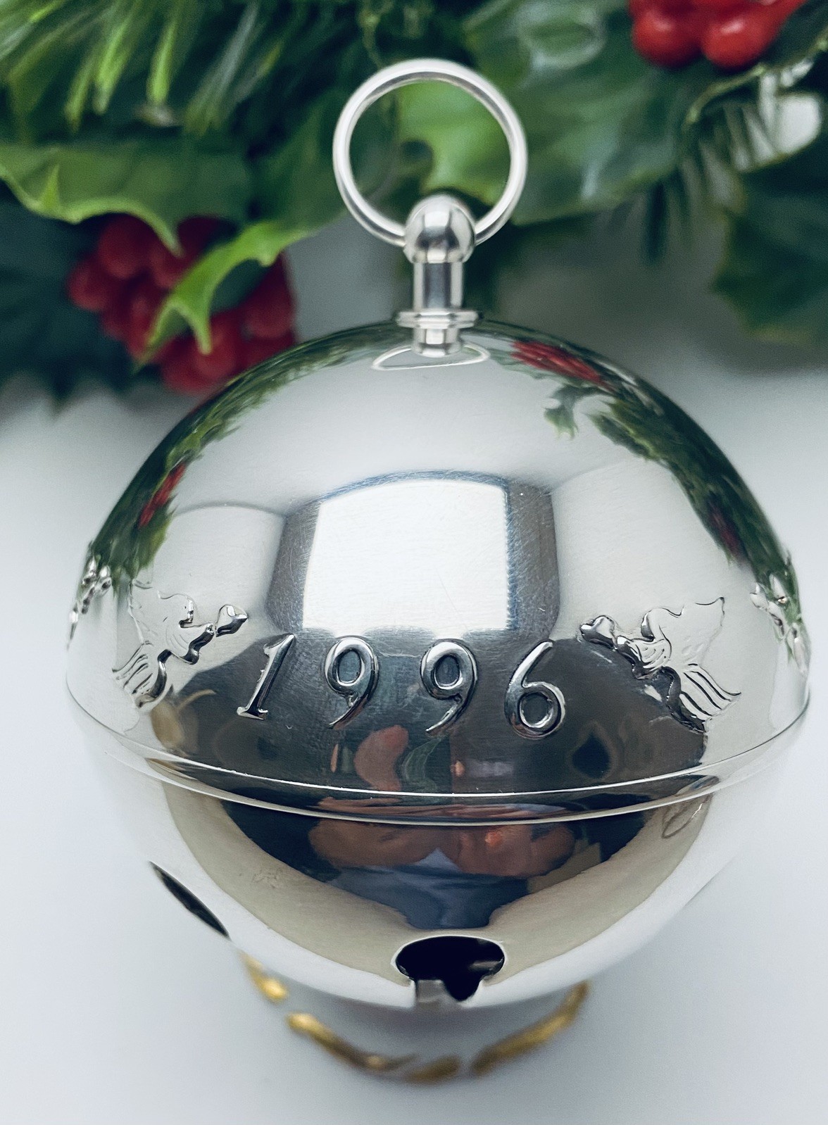 1996 Wallace Annual Sleigh Bell Silver Plated Christmas Tree Ornament 