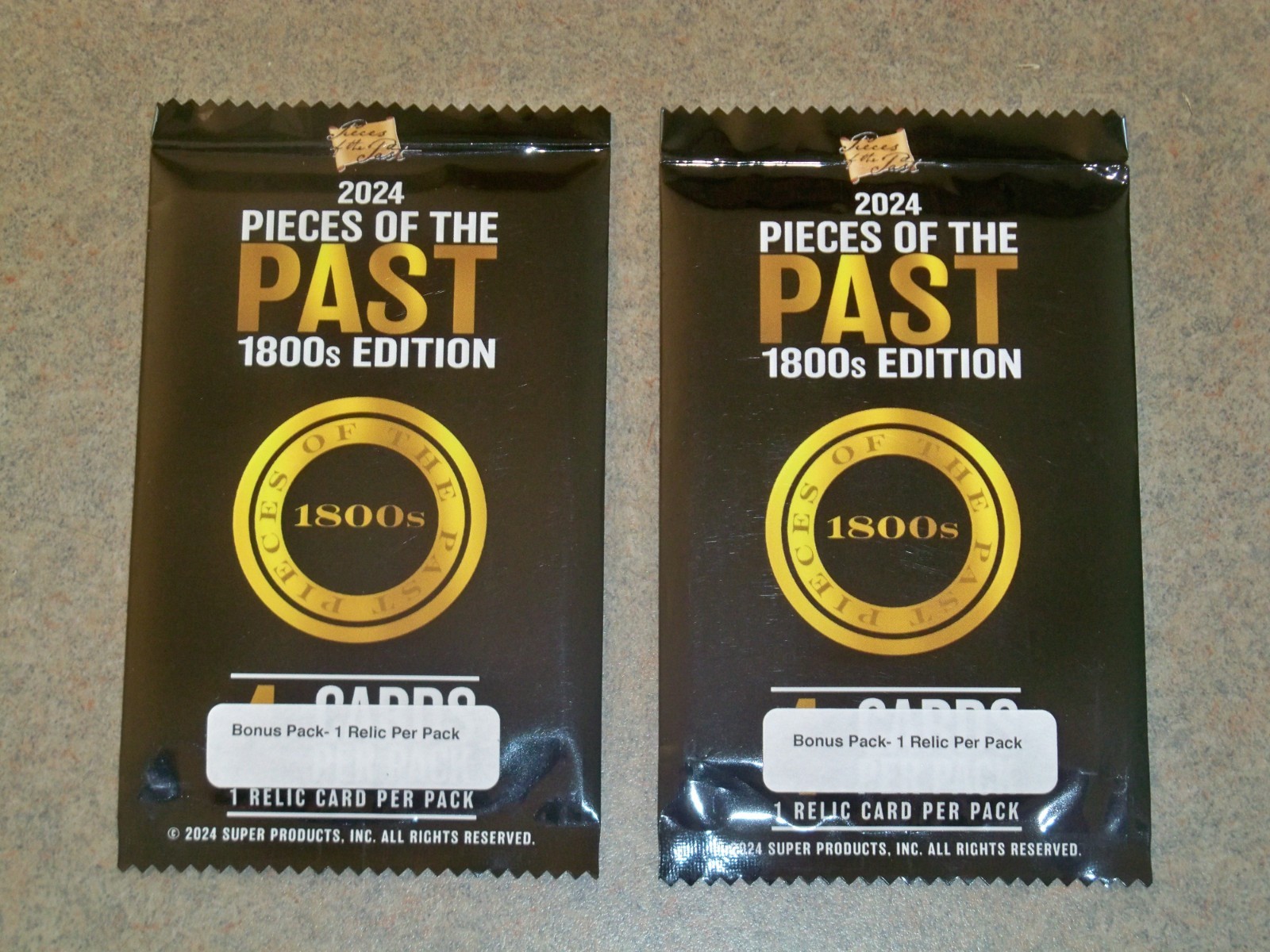 2 Sealed Packs PIECES OF THE PAST -- 1800's BONUS PACK  -- One Relic Per Pack