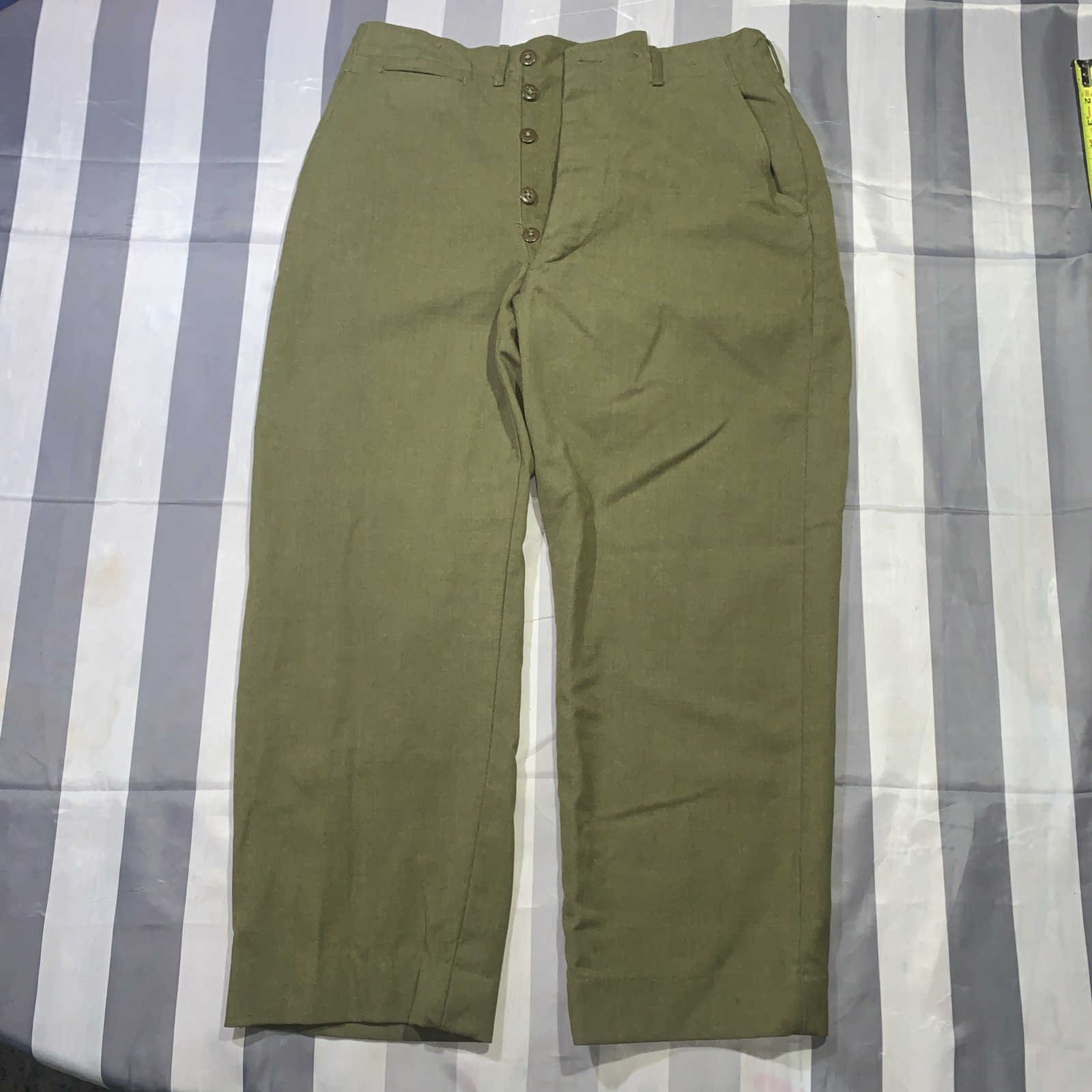 WWII US ARMY INFANTRY M1937 M37 COMBAT FIELD WOOL TROUSERS PANTS-SMALL 32 WAIST