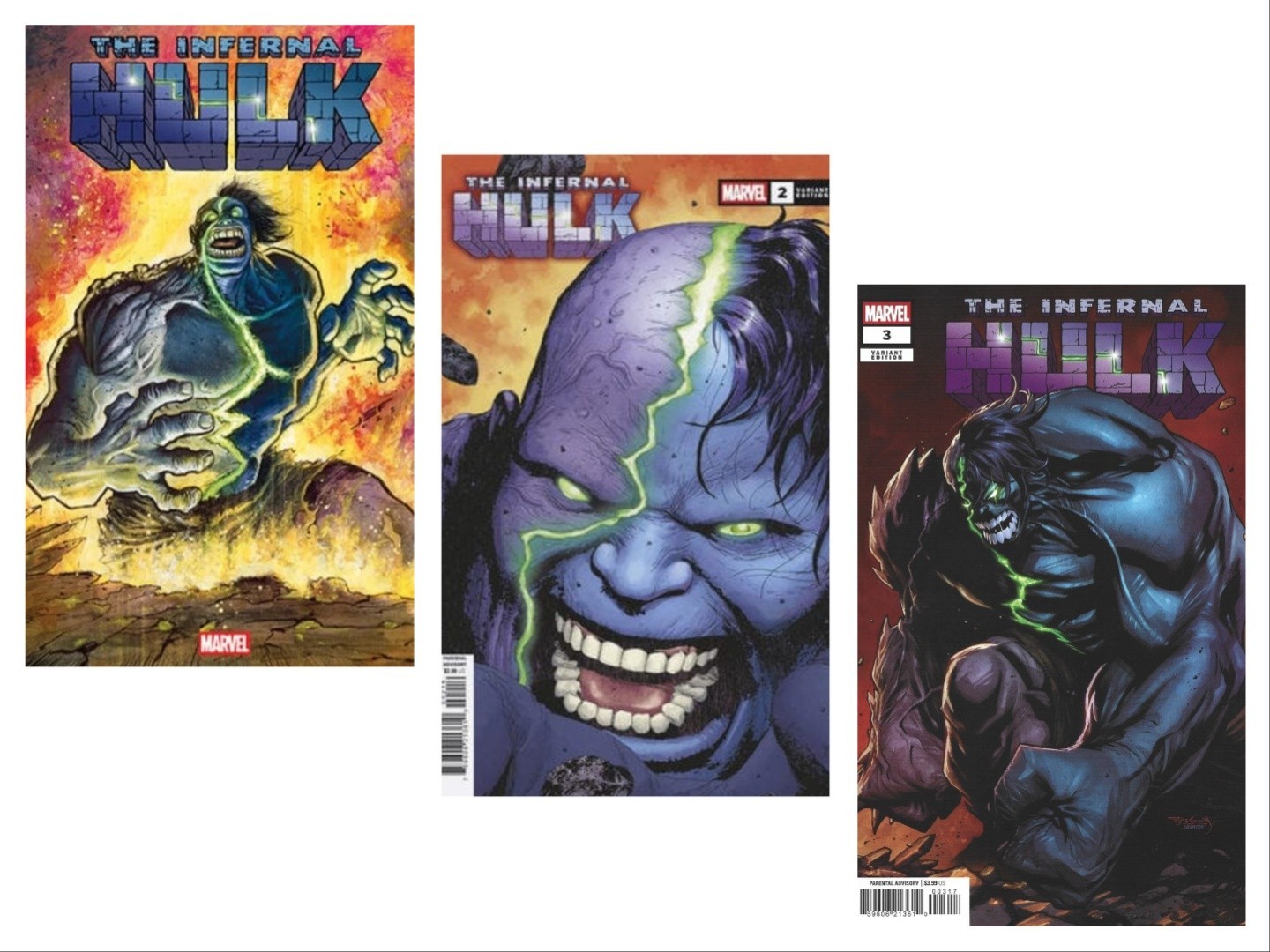 The Infernal Hulk #1,#2,#3 (1:25) Ratio Incentive Bundle NM