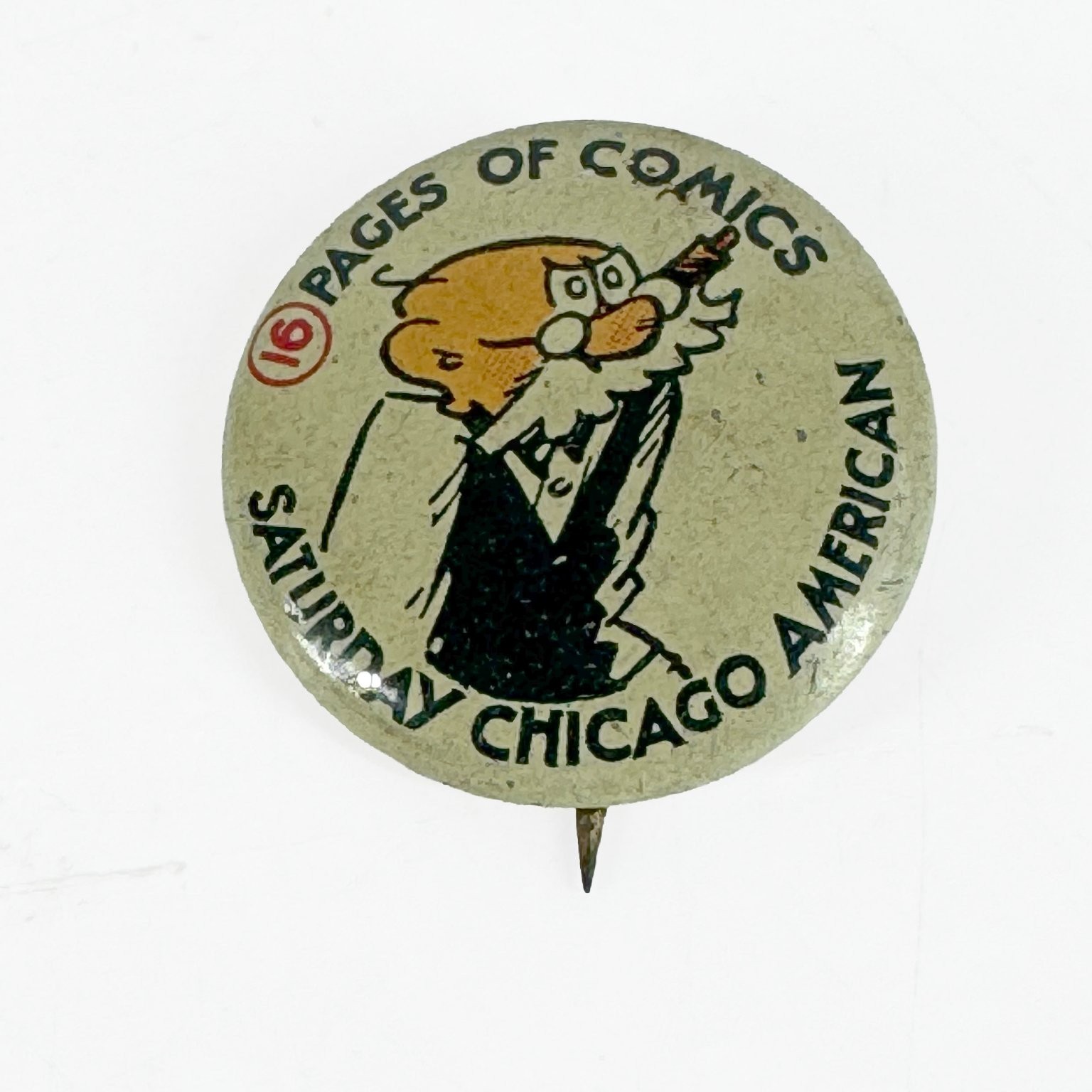 Vintage 1917 Greenduck Chicago American 16 Pages of Comics Newspaper Pinback