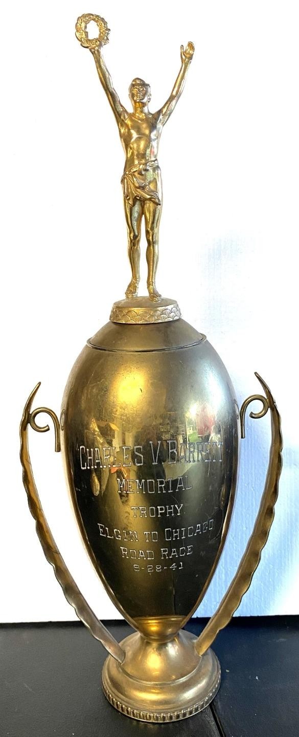 antique 1941 Elgin to Chicago Road Race Wallace TROPHY 22\