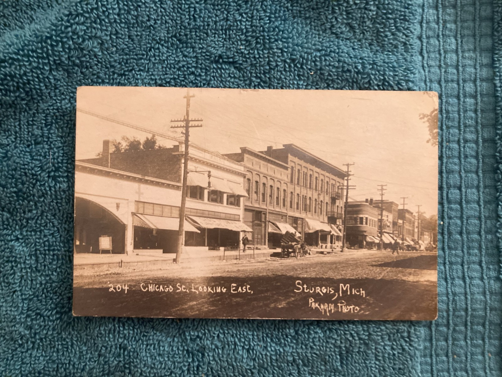 RPPC Sturgis Michigan Town Parham Photo Posted 1912 ES Hitchcock Grafton Ohio