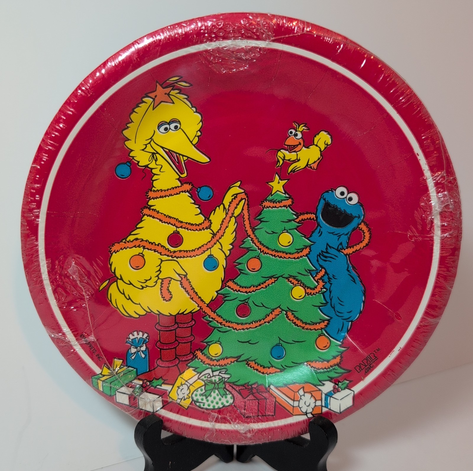 RARE VTG Paper Art Sesame Street Paper Plate Set, NOS, Big Bird Cookie Monster