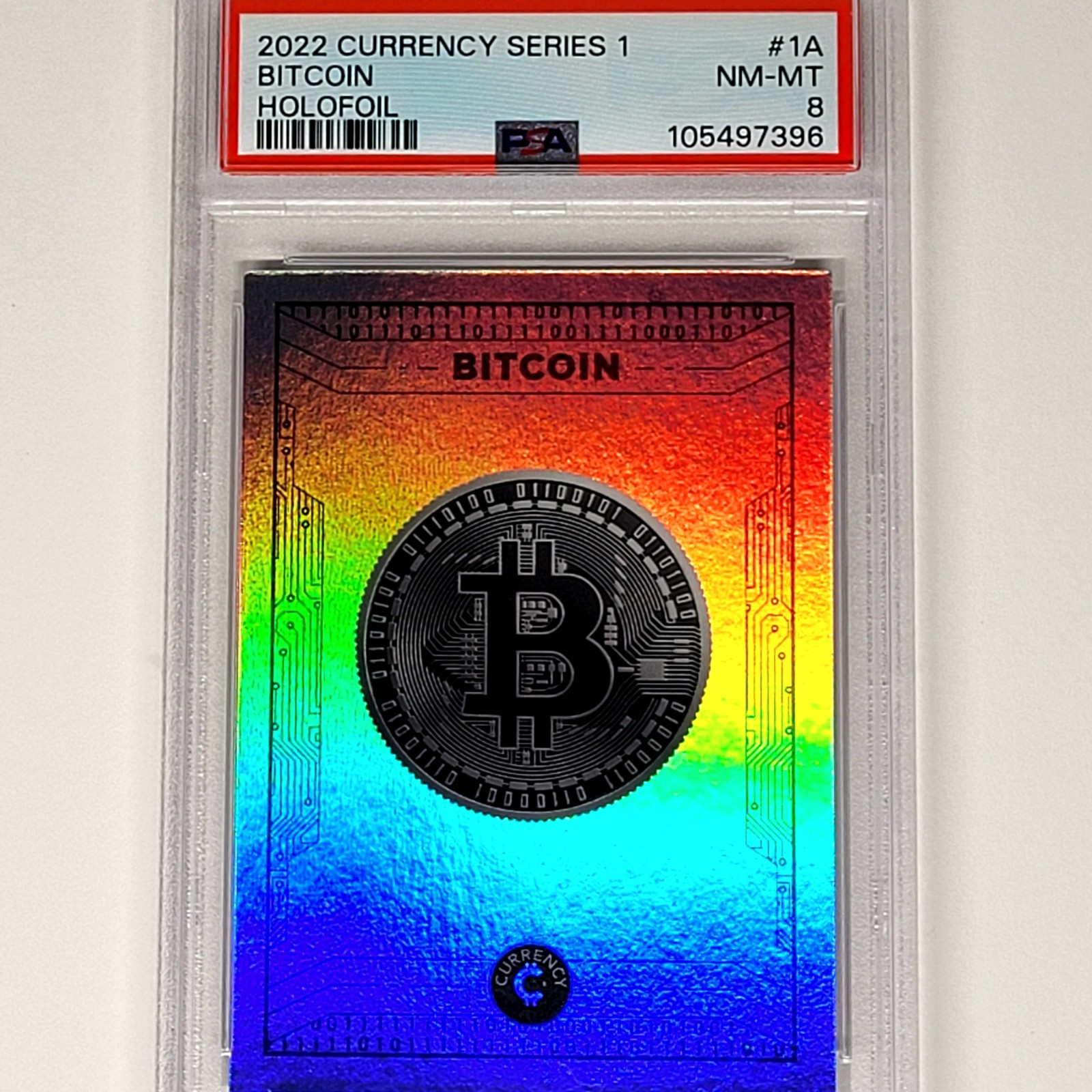 POP 7 2022 Cardsmiths Series 1 Bitcoin #1A SP Holofoil PSA 8 NM-MT BTC Rookie