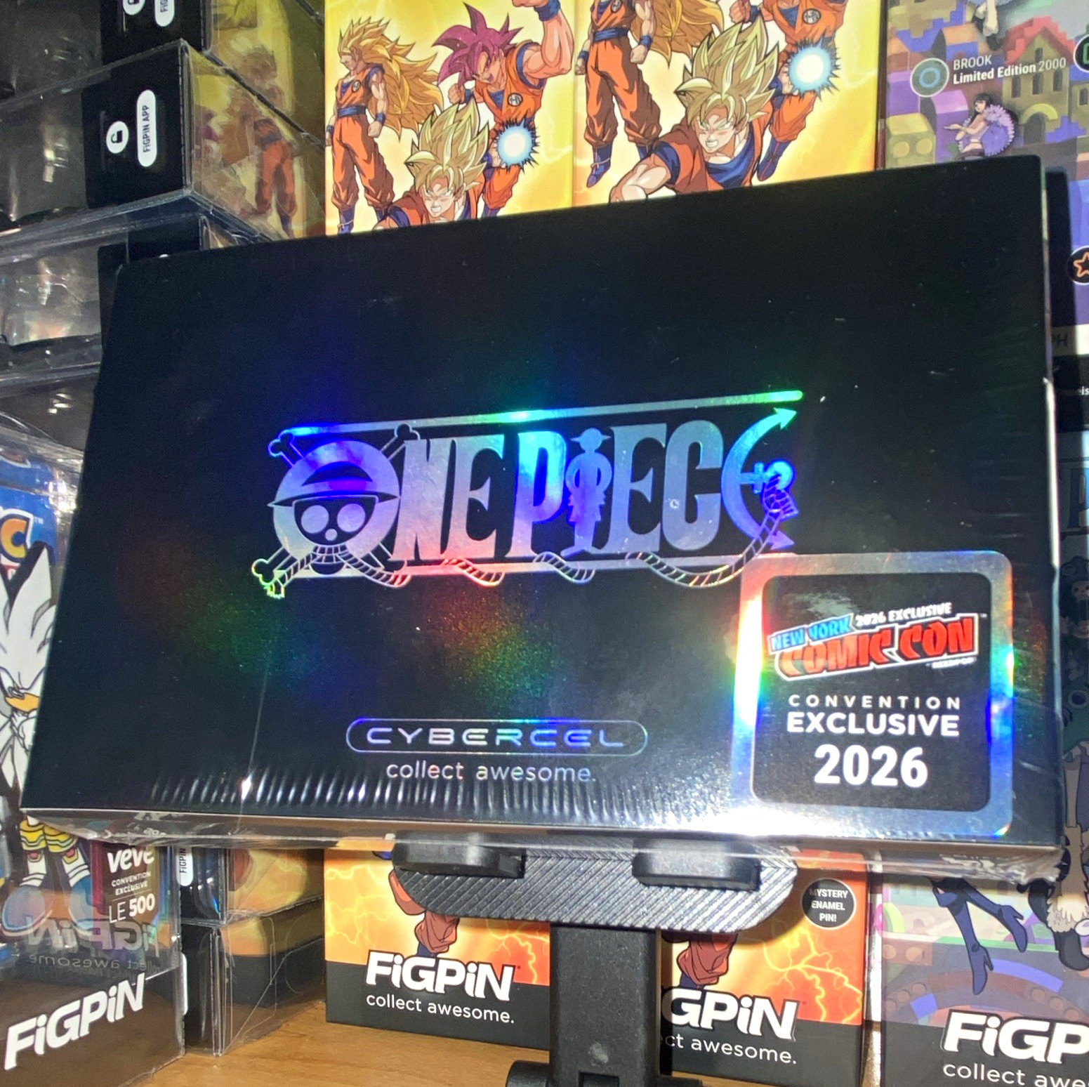 NYCC 2026 FiGPiN ONE PIECE Cybercel sealed card box Exclusive Collectible LE 1k