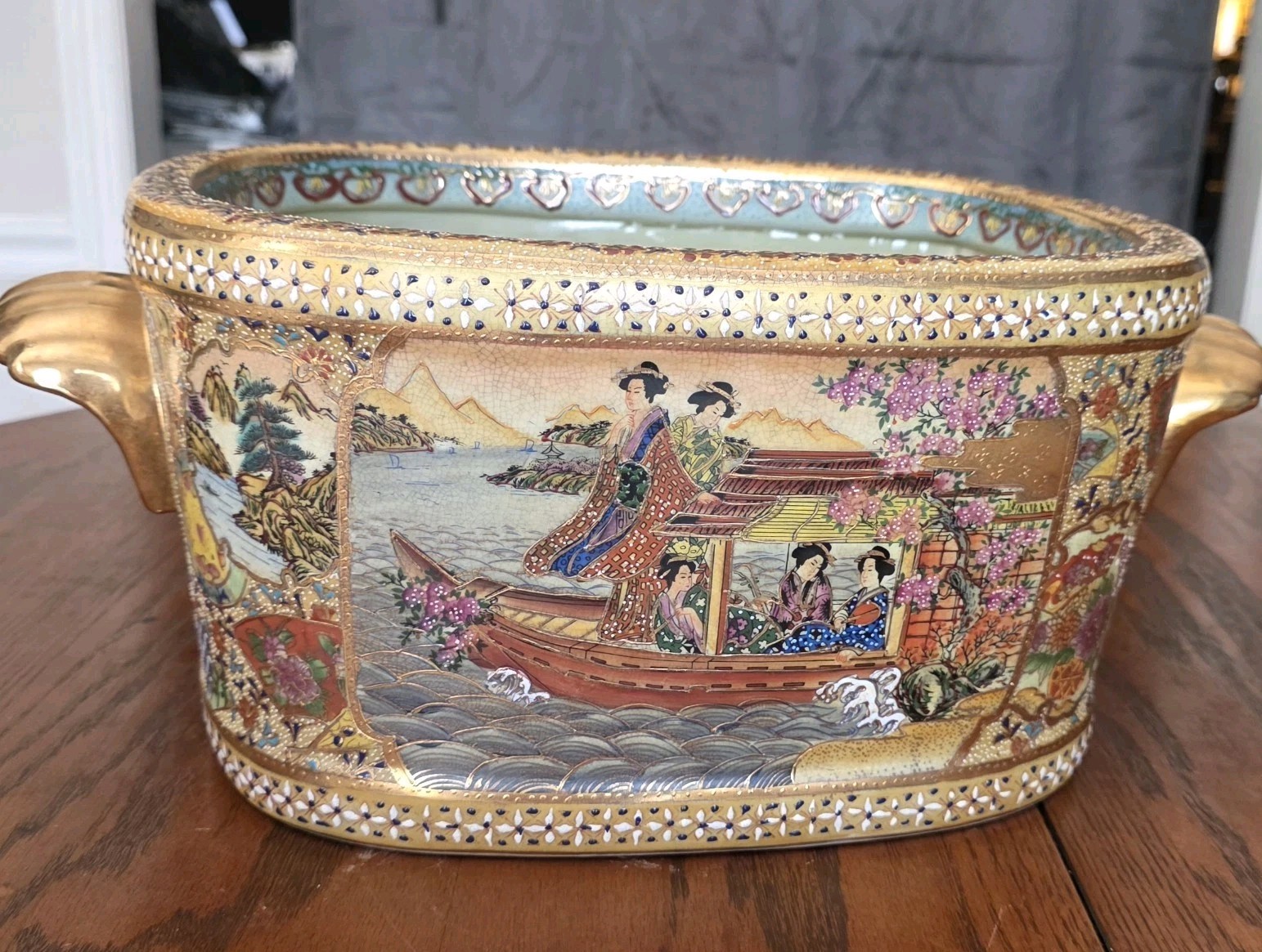 Vintage Chinese Enamel Decorative Porcelain Foot Bath, Jardinieres,Planter 17\