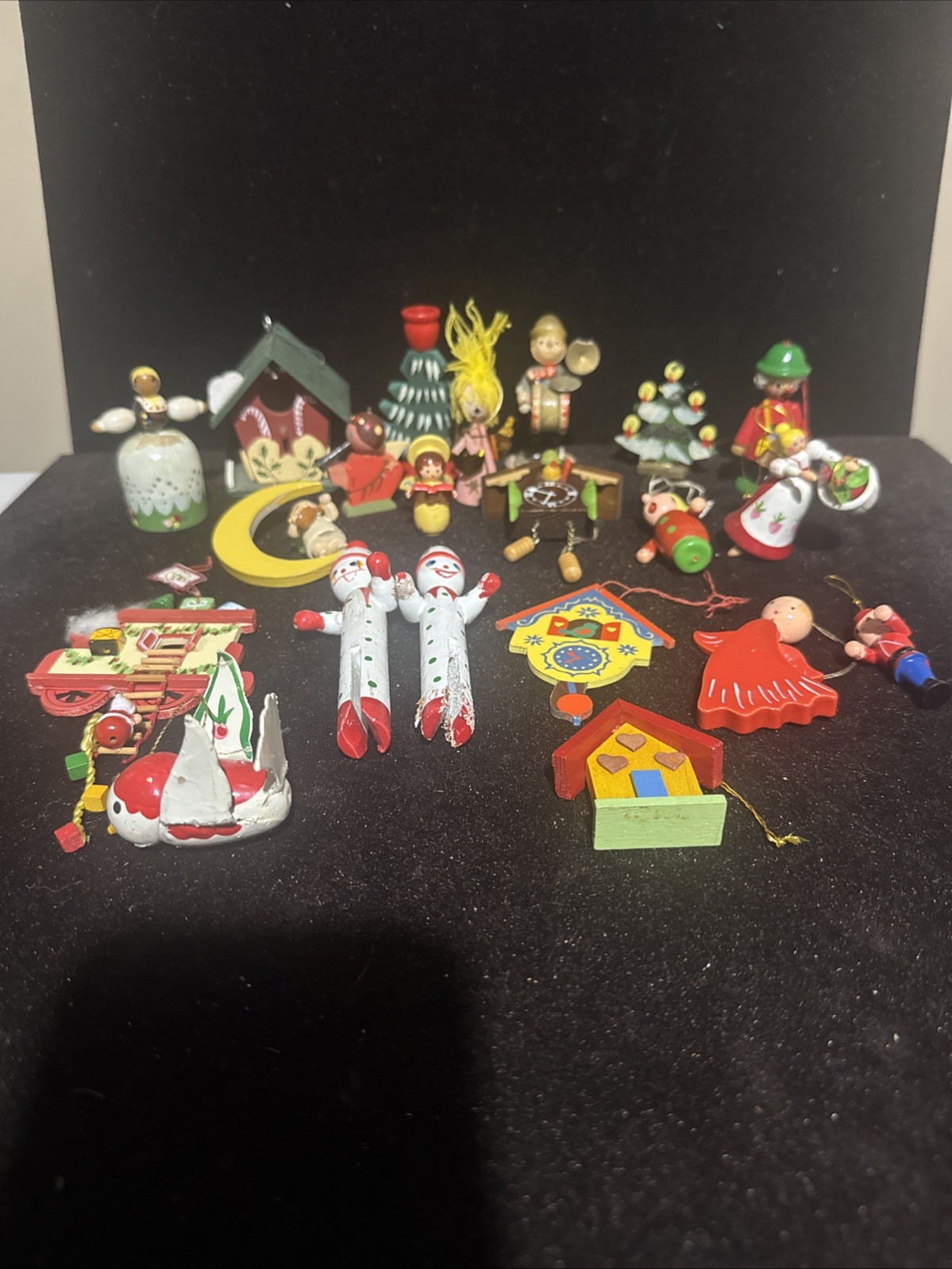 21 Vintage Wooden Christmas Ornaments Steinbach, Erzgebirge, Wendy & Kuhn & More