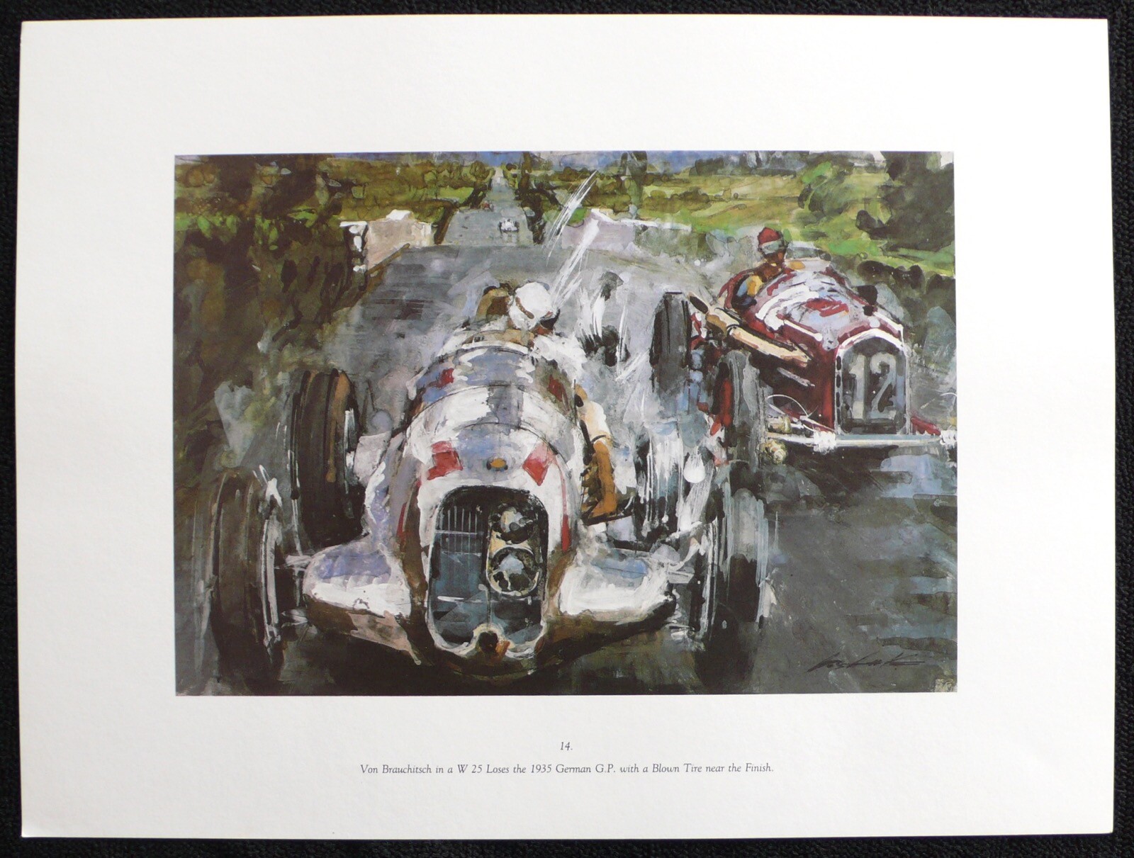 1935 German Grand Prix von Brauchitsch MERCEDES W25 Walter GOTSCHKE Print