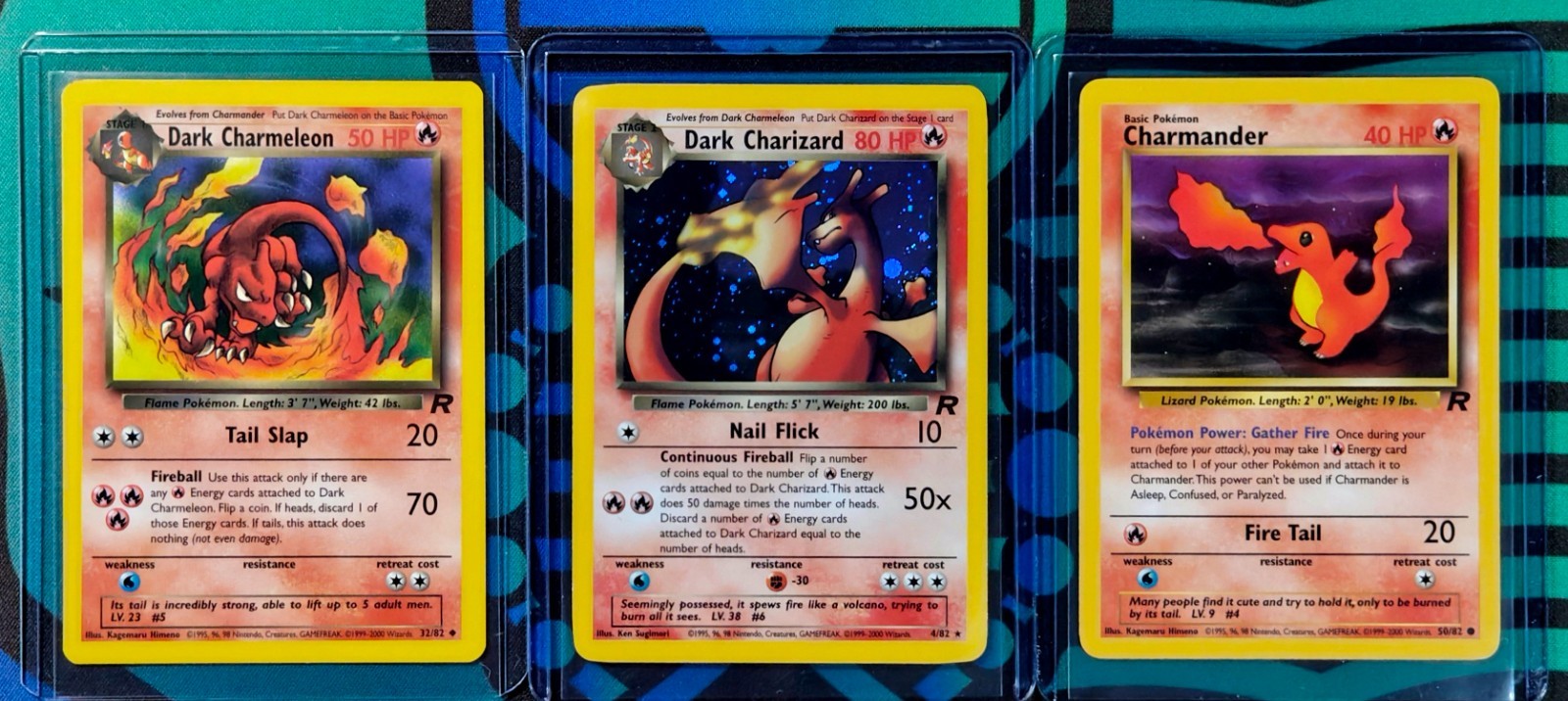 Pokemon DARK CHARIZARD Holo, Dark Charmeleon & CharmanderⓇ | 2000 Team Rocket