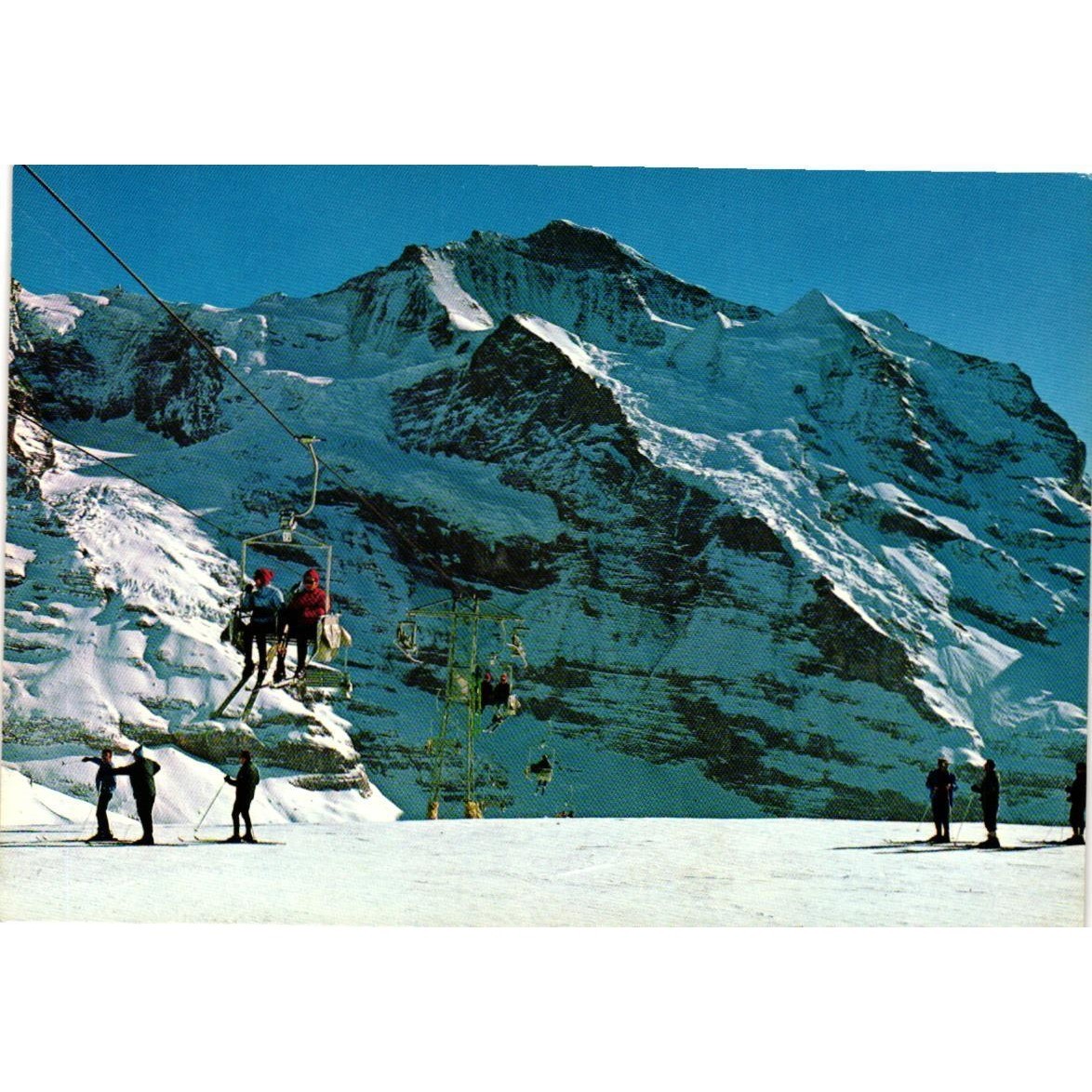 Vintage Kleine Scheidegg Wixi-Lift Jungfrau Switzerland Postcard Gyger Photo