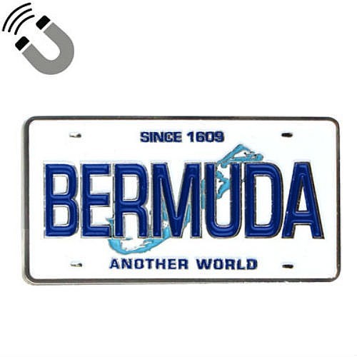 Bermuda Caribbean License Plate Rectangular Metal Magnet 2.25
