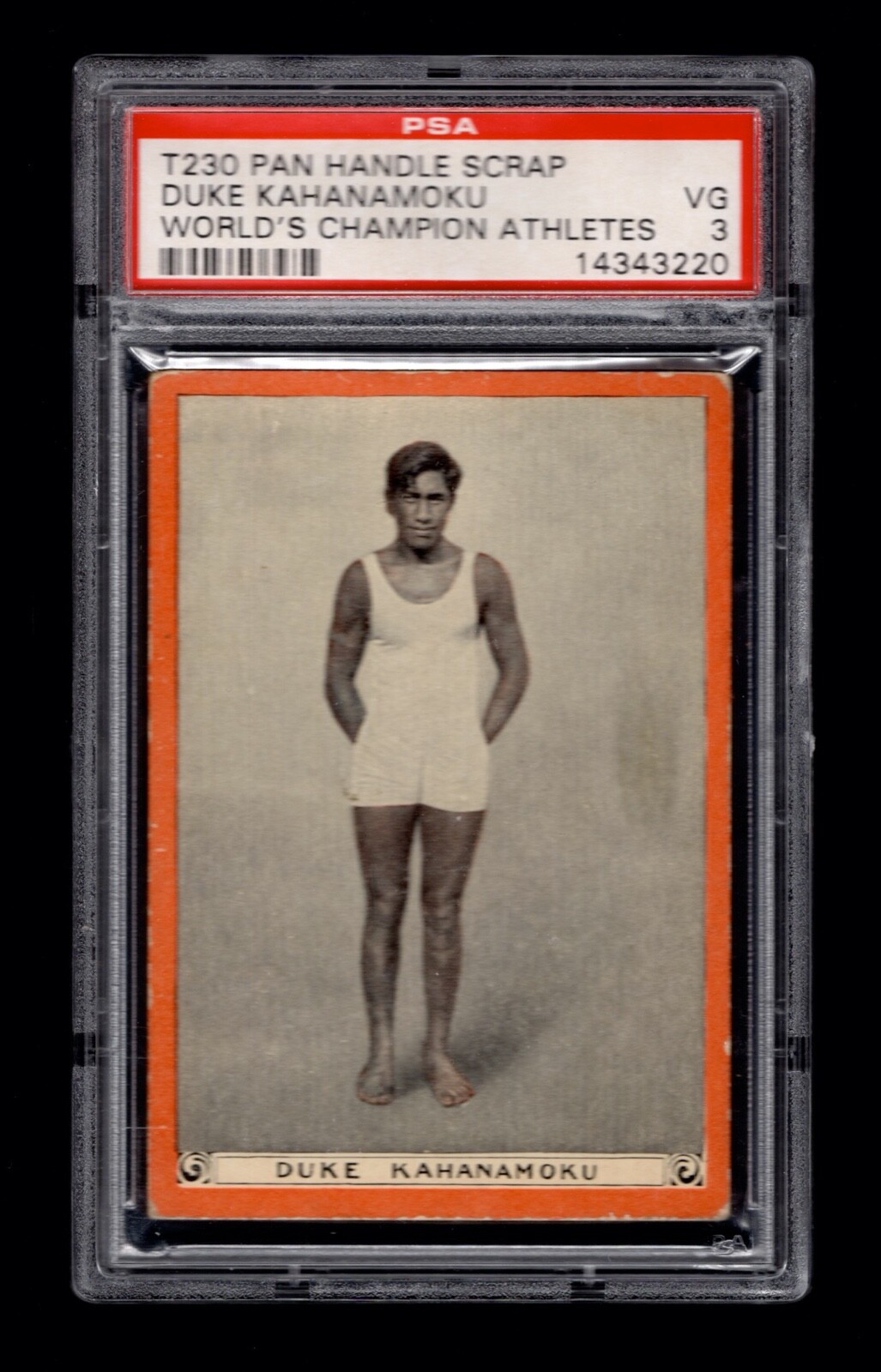 PSA 3 DUKE KAHANAMOKU 1913 T230 Pan Handle Scrap Tobacco Card GREAT EYE APPEAL