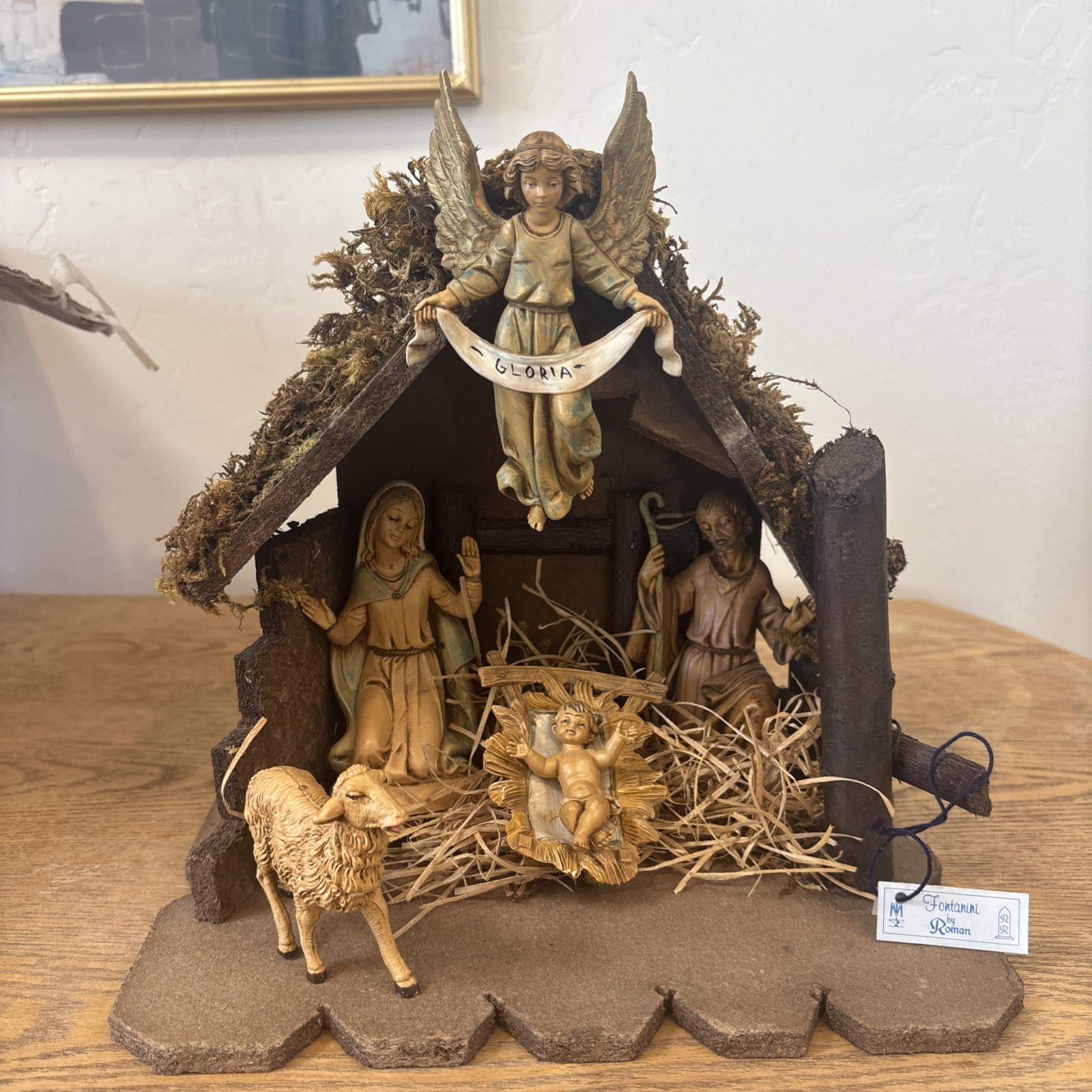 Vintage 1978 Fontanini Roman Italy Nativity Set Stable Holy Family Gloria 7.5”