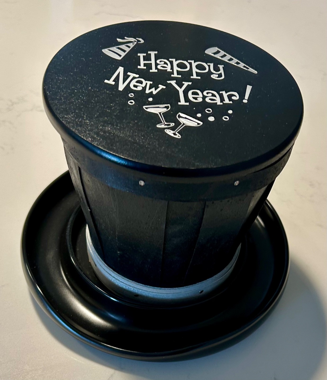 Longaberger Rare Happy New Year Collector's Basket Top Hat Basket Black