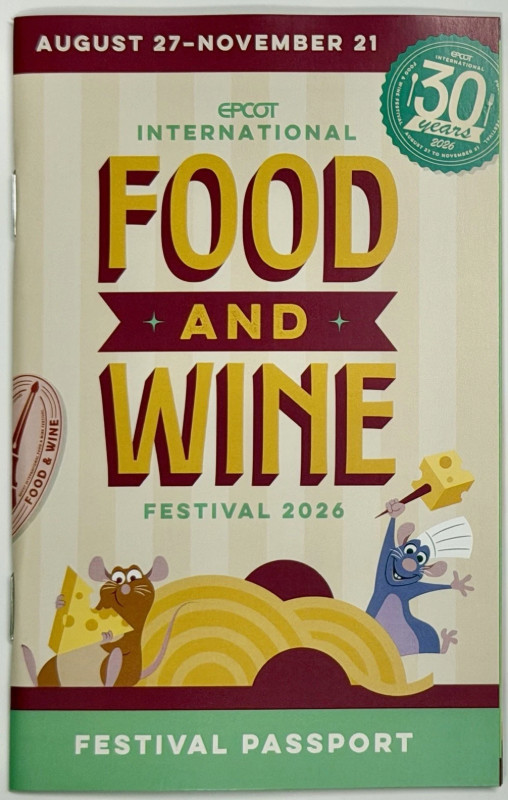 30th International Food And Wine Festival Passport book  2026 Disney World NEW