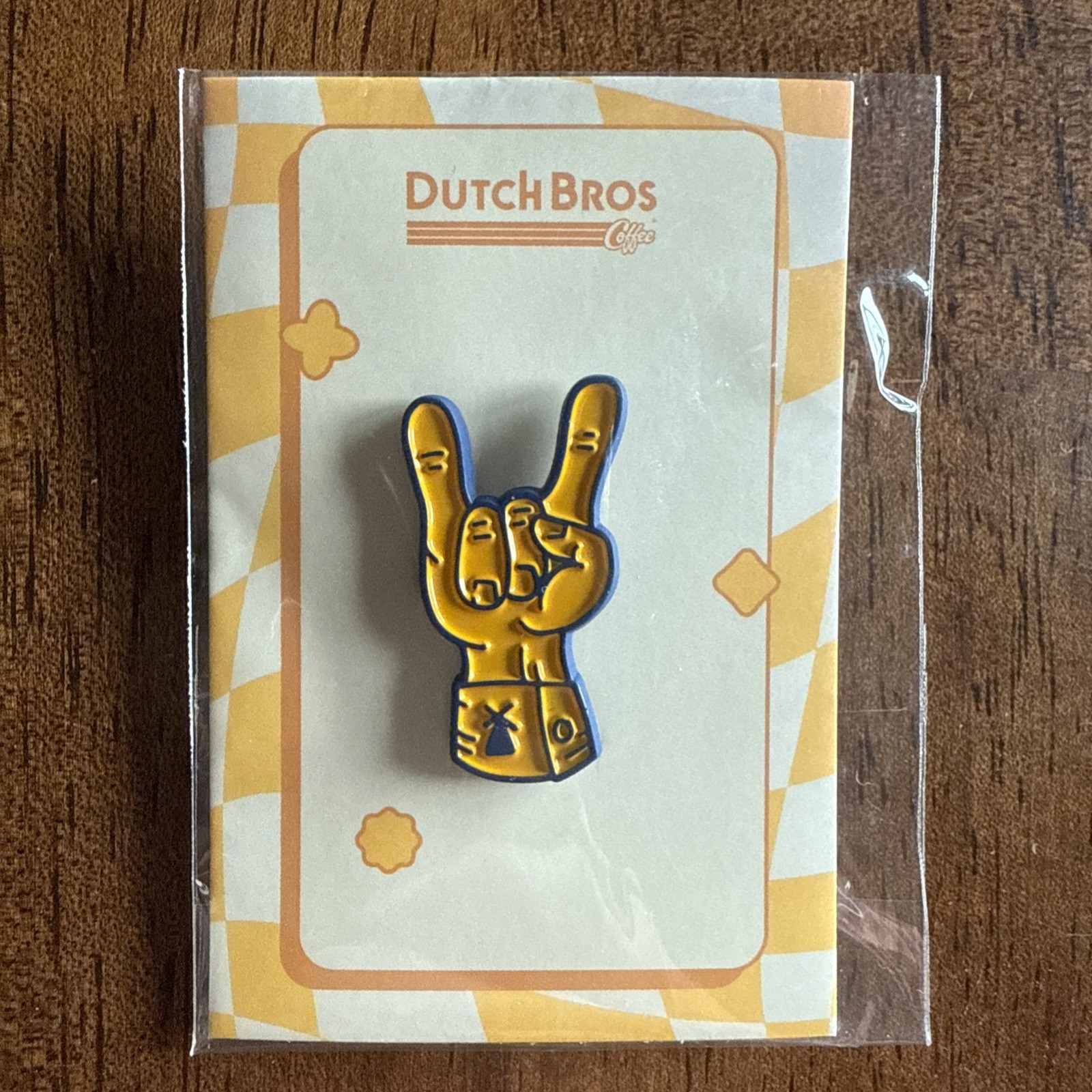 Dutch Bros Classic Rock On Hand Enamel Pin Chainfest Exclusive New In Package