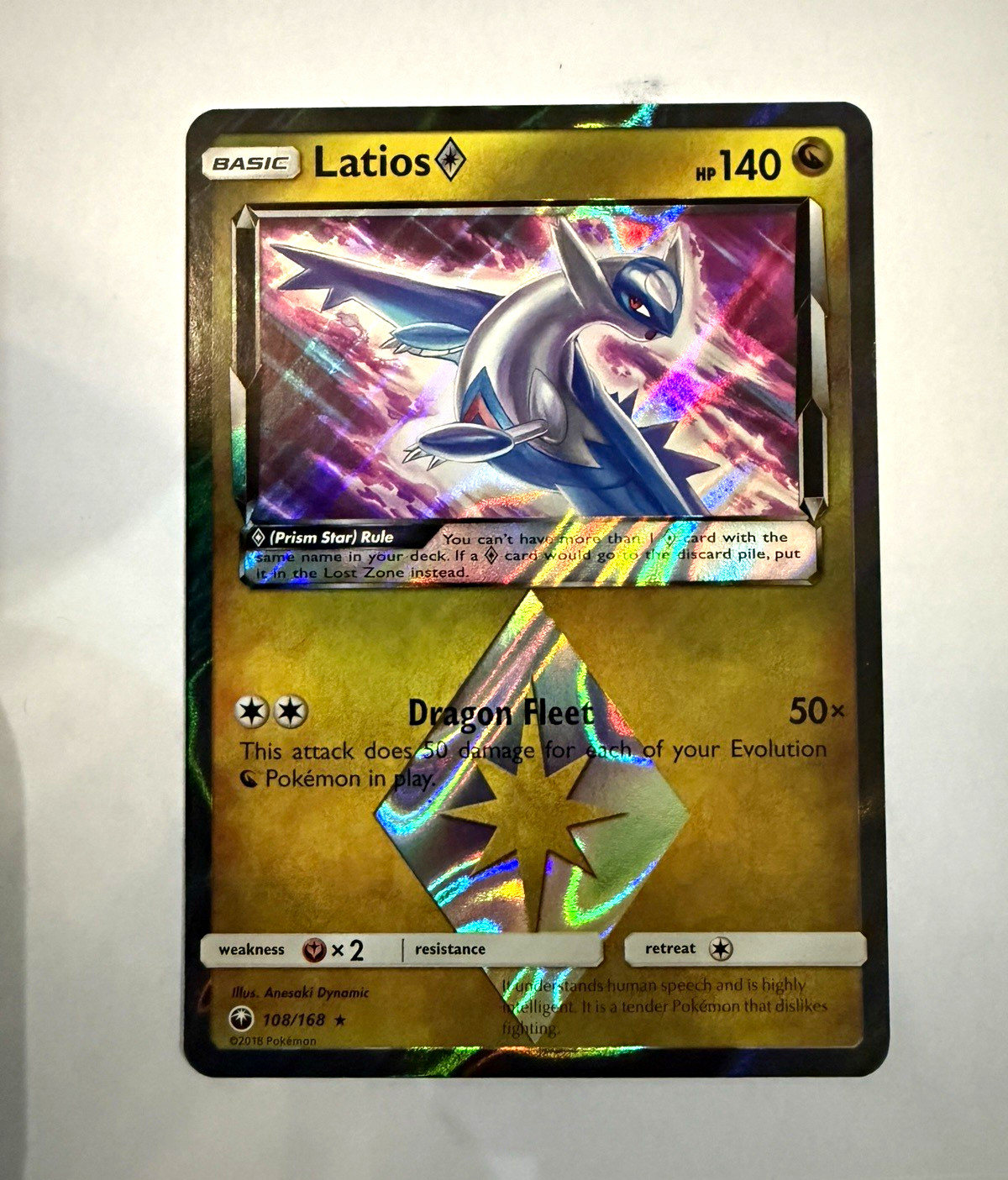 Latios Prism Star 108/168 Celestial Storm Holo Prism Rare Pokémon TCG ENG 2018