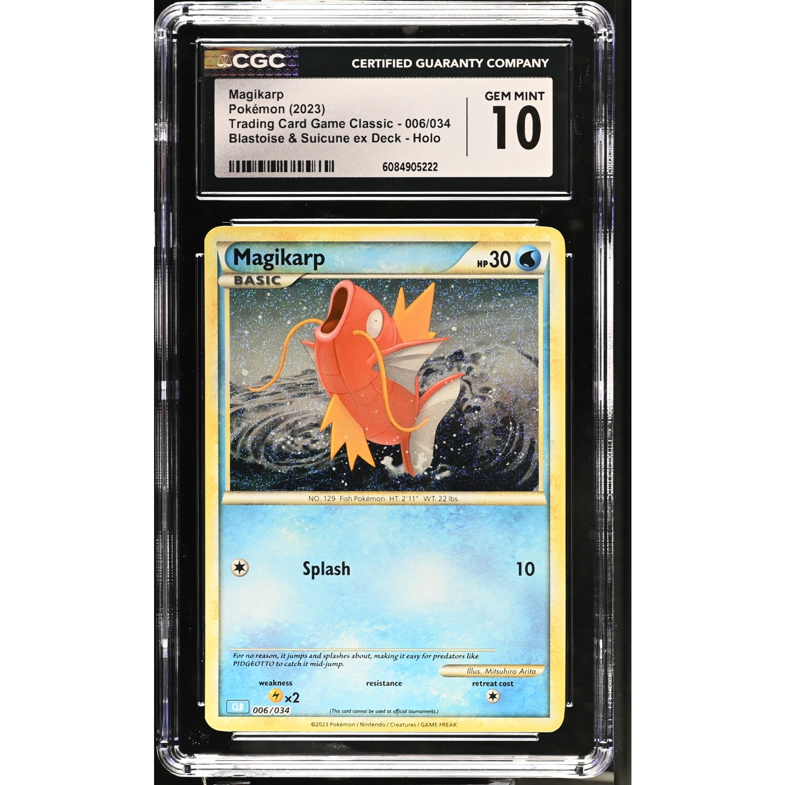 CGC GEM MINT 10 Pokémon Magikarp 006/034 2023 Trading Card Game Classic