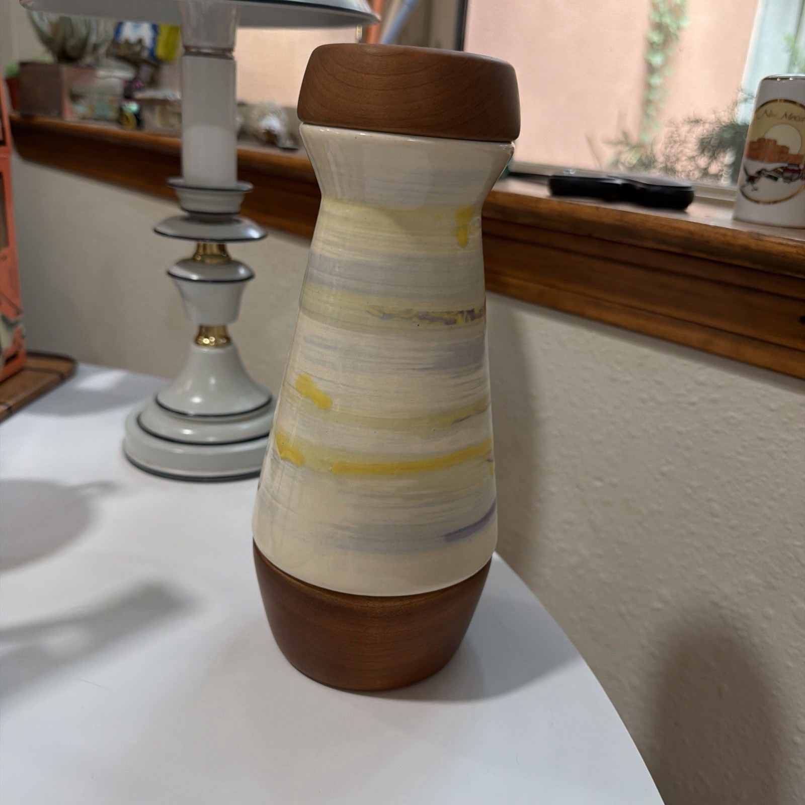 David Collier Handmade Wood Clay Kaleidoscope Vintage