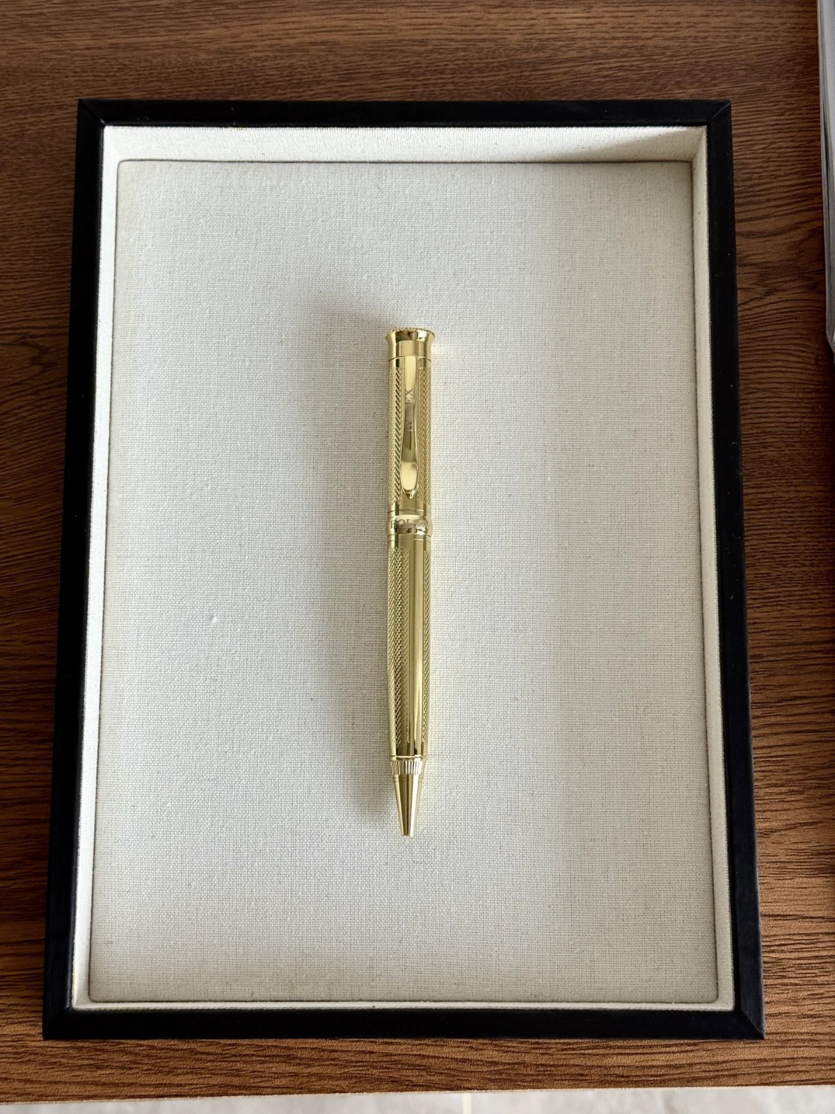 Rolex Classic Gold Striped Ballpoint Pen - Luxury with Gift Box