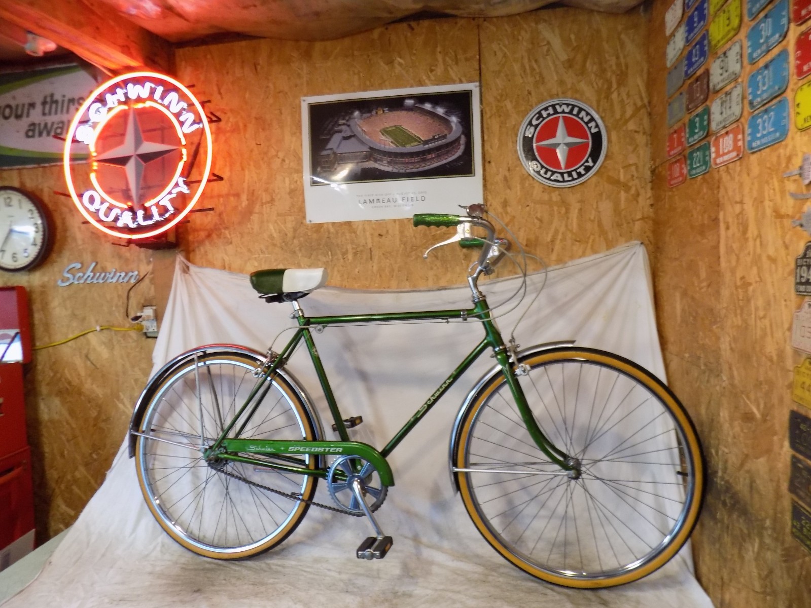 1972 SCHWINN SPEEDSTER 3-SPEED RACER BIKE GREEN COLLEGIATE SPEEDSTER S5 VINTAGE