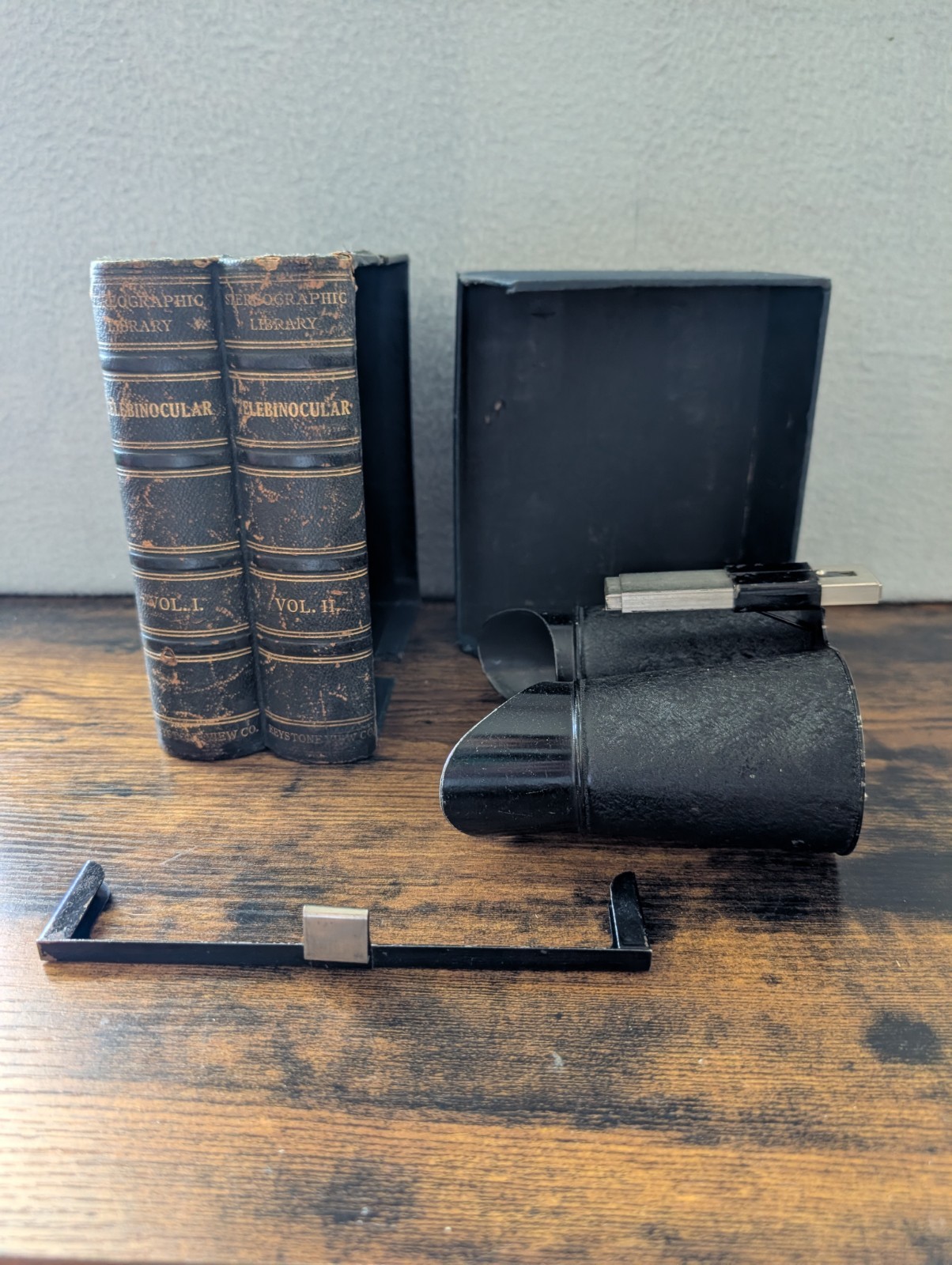 Antique Keystone View Co Telebinocular with box Vol 1 Vol 11 Telegraphic Library
