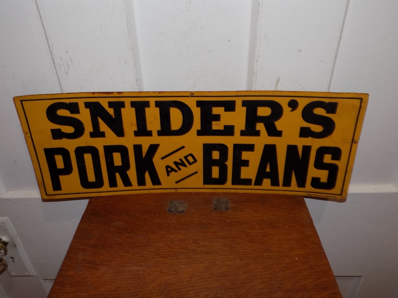 Vintage Snider’s Pork and Beans Tin Embossed Sign