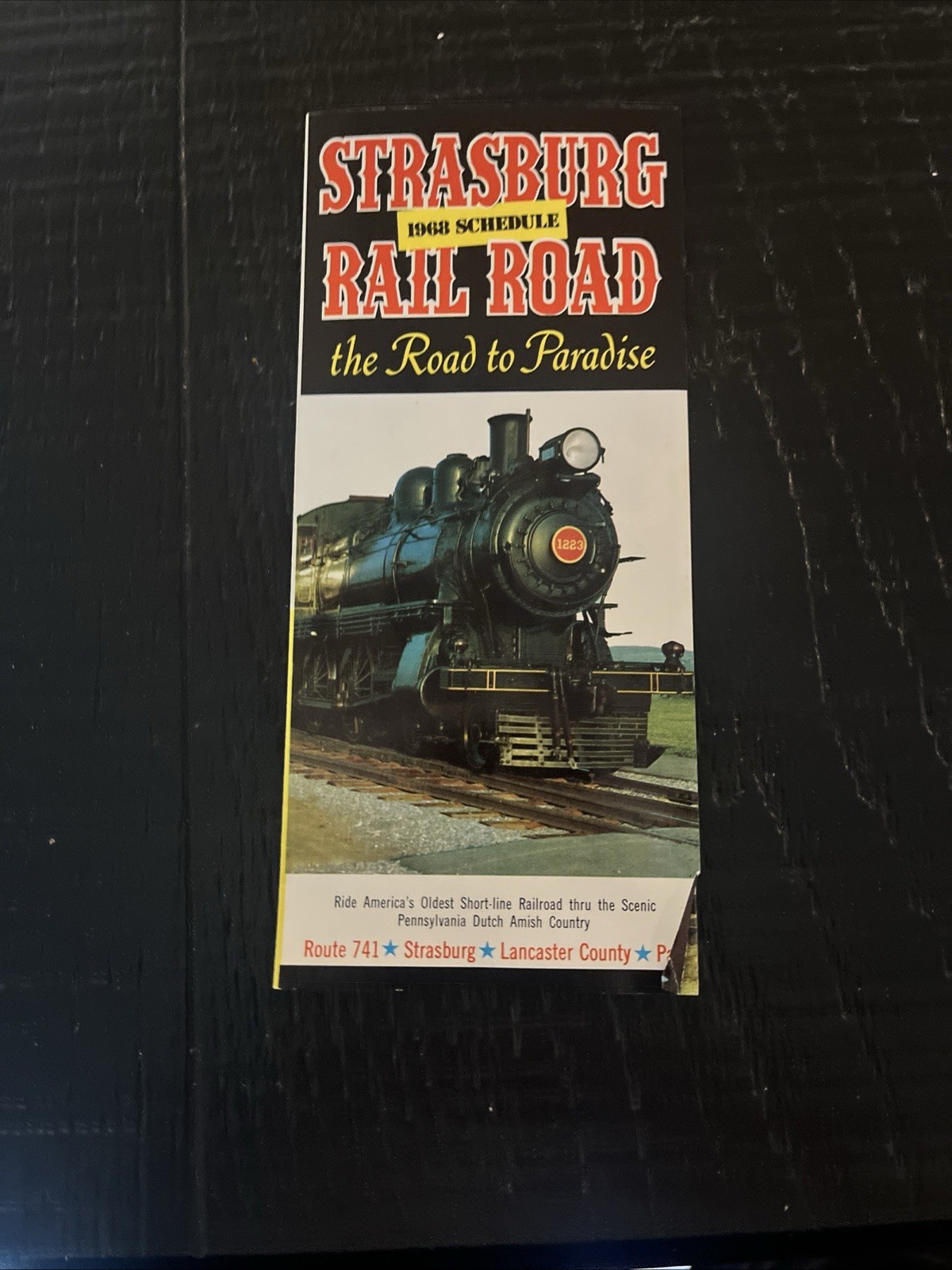 VINTAGE 1968 STRASBURG RAILROAD ROAD TO PARADISE SCHEDULE BROCHURE