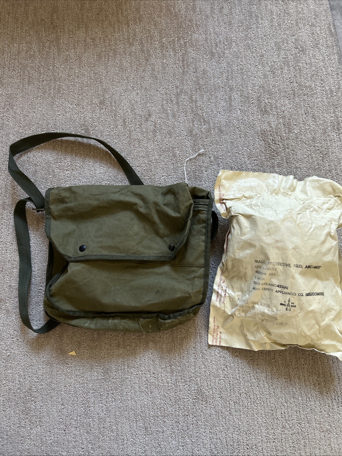 Vintage ABC-M17 Field Military Gas Mask 1966 SEALED NEVER OPENED
