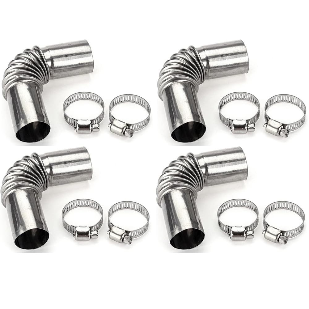 4 Pcs Stainless Steel 24mm Air Diesel Parking Heater Exhaust Pipe Tube Elbow Con