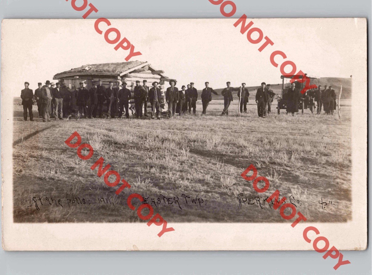 c1910 At The Voting Polls CHANCE Perkins County South Dakota SD RPPC Real Photo