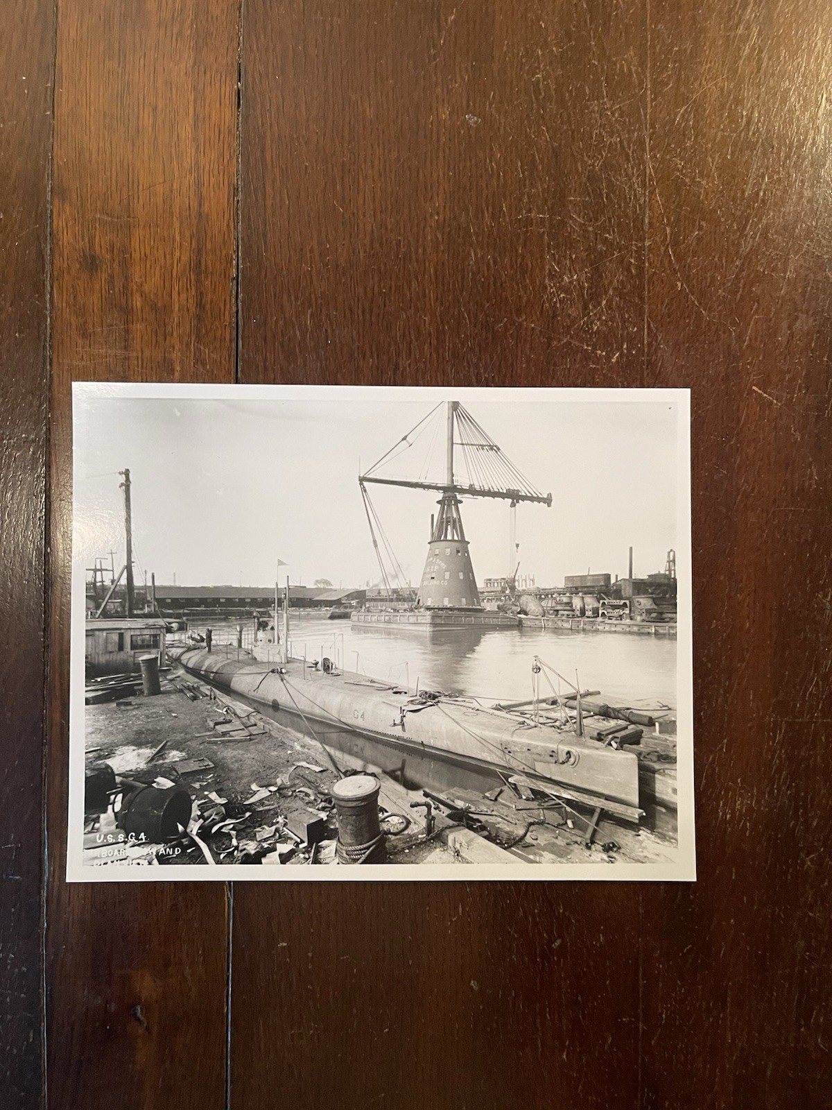 1912 USS G-4 SS-26 Submarine Official U.S. Navy Yard Photograph