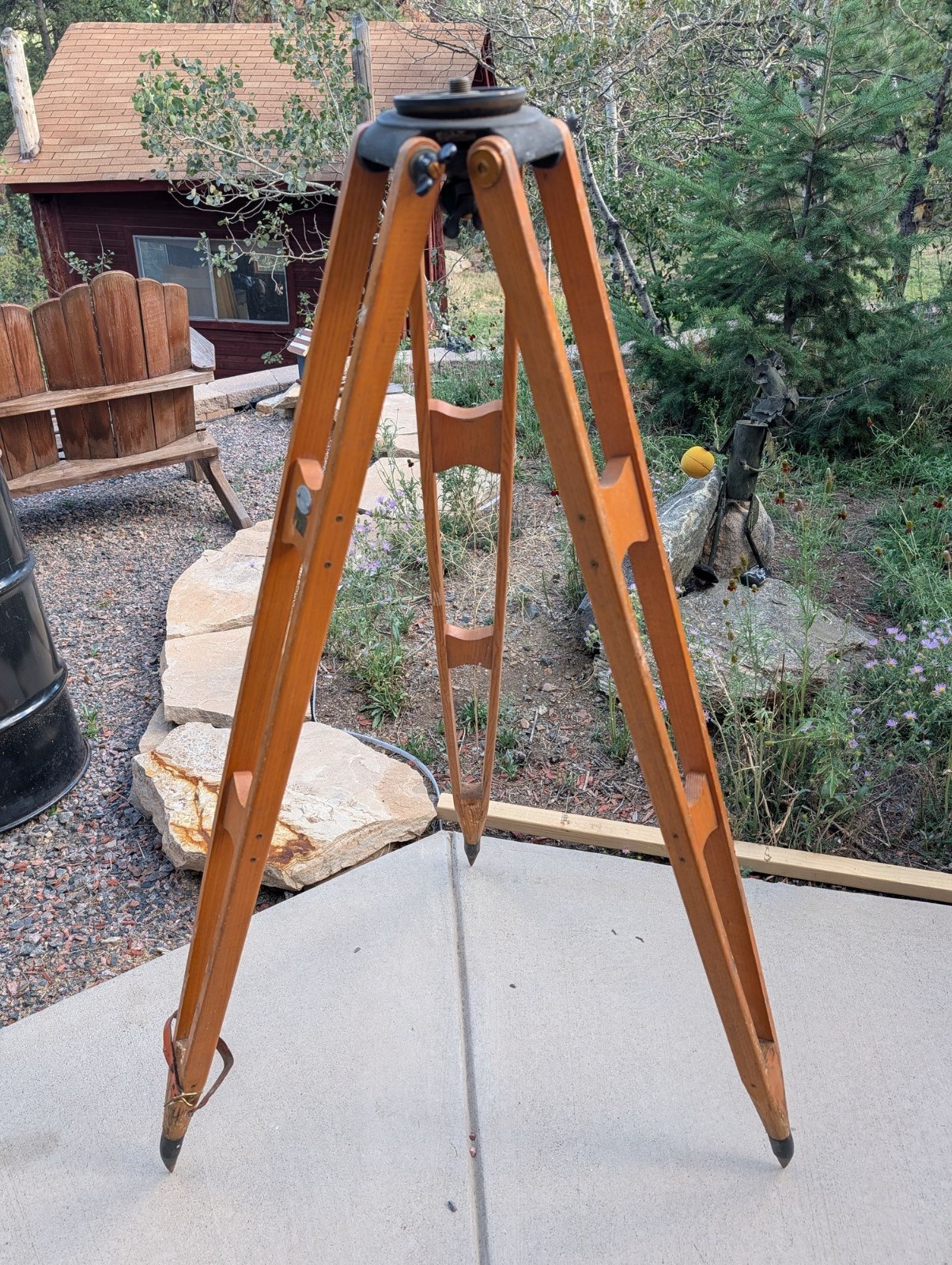 Vintage K&E 5096-A Wood Surveying Tripod w/ BLM Property Tag