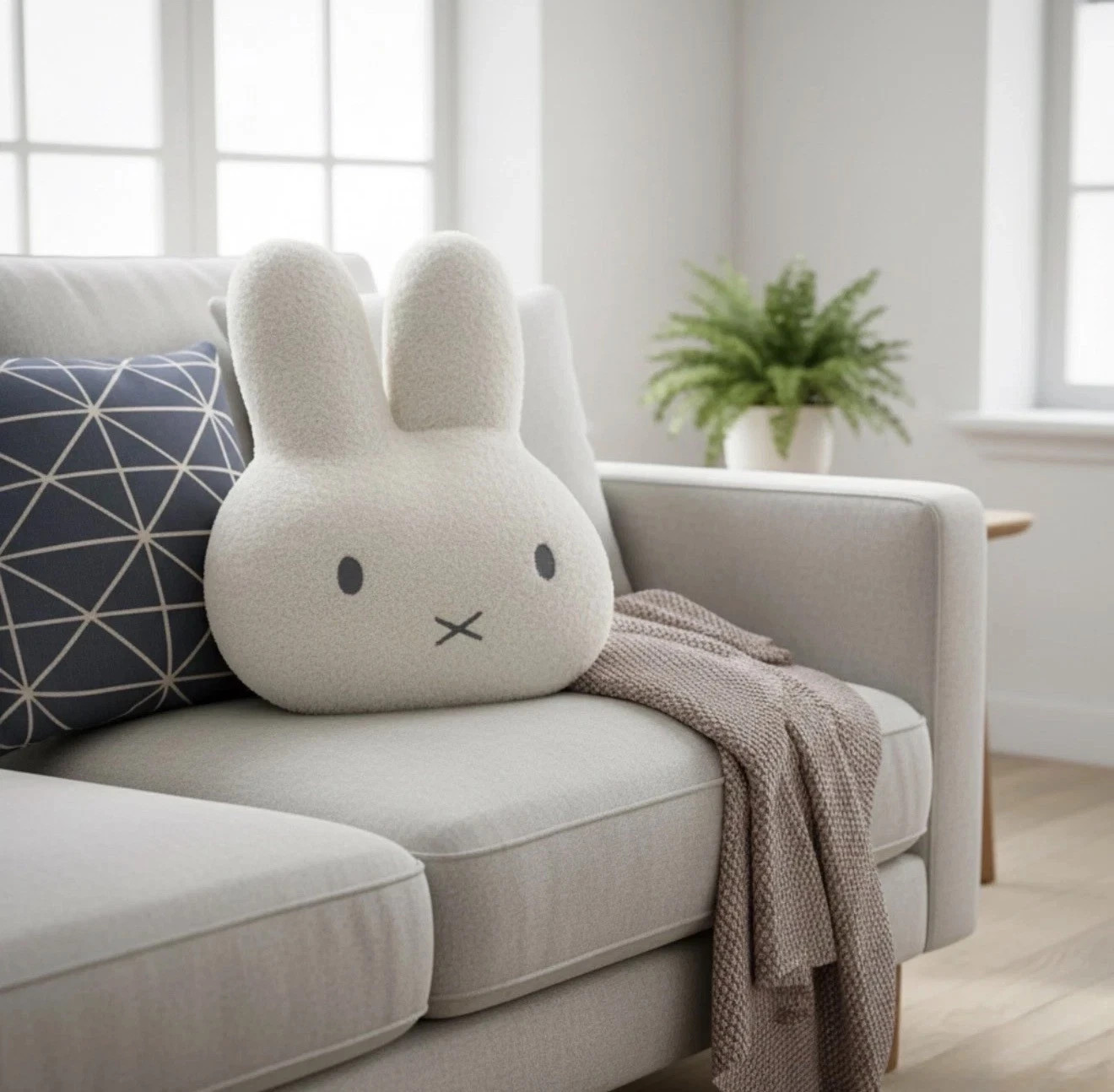 New Cute Miffy Plush Pillow Rabbit 16In Cotton Doll Toy Creative Room Decoration