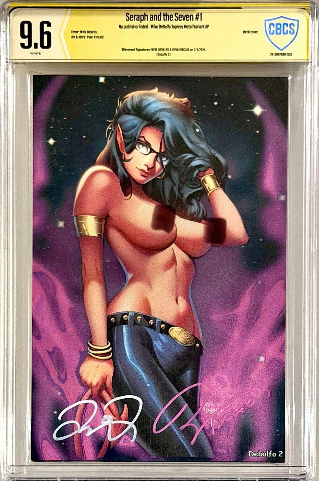 Seraph and the Seven #1 - METAL Topless CBCS SS 9.6 Signed Kincaid + Debalfo CGC