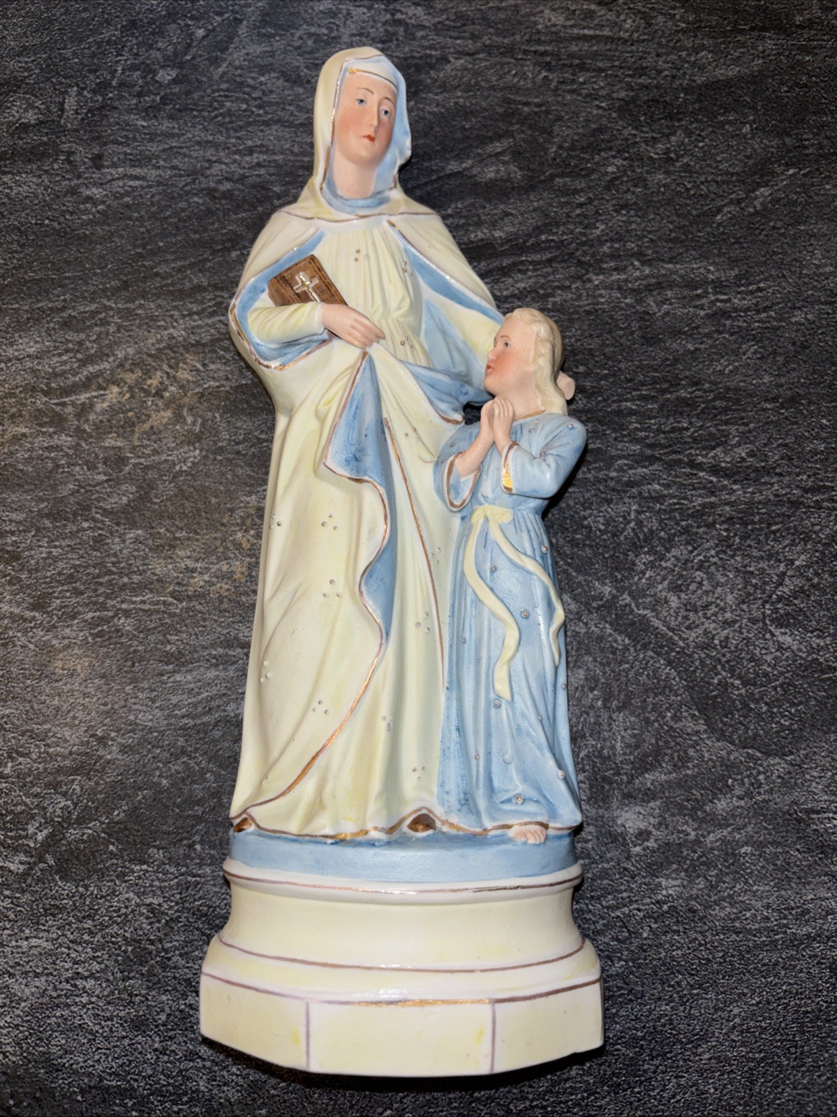 Vintage MCM Religious Holy Statue St. Ann Of Scranton Porcelain 10.5” Beautiful