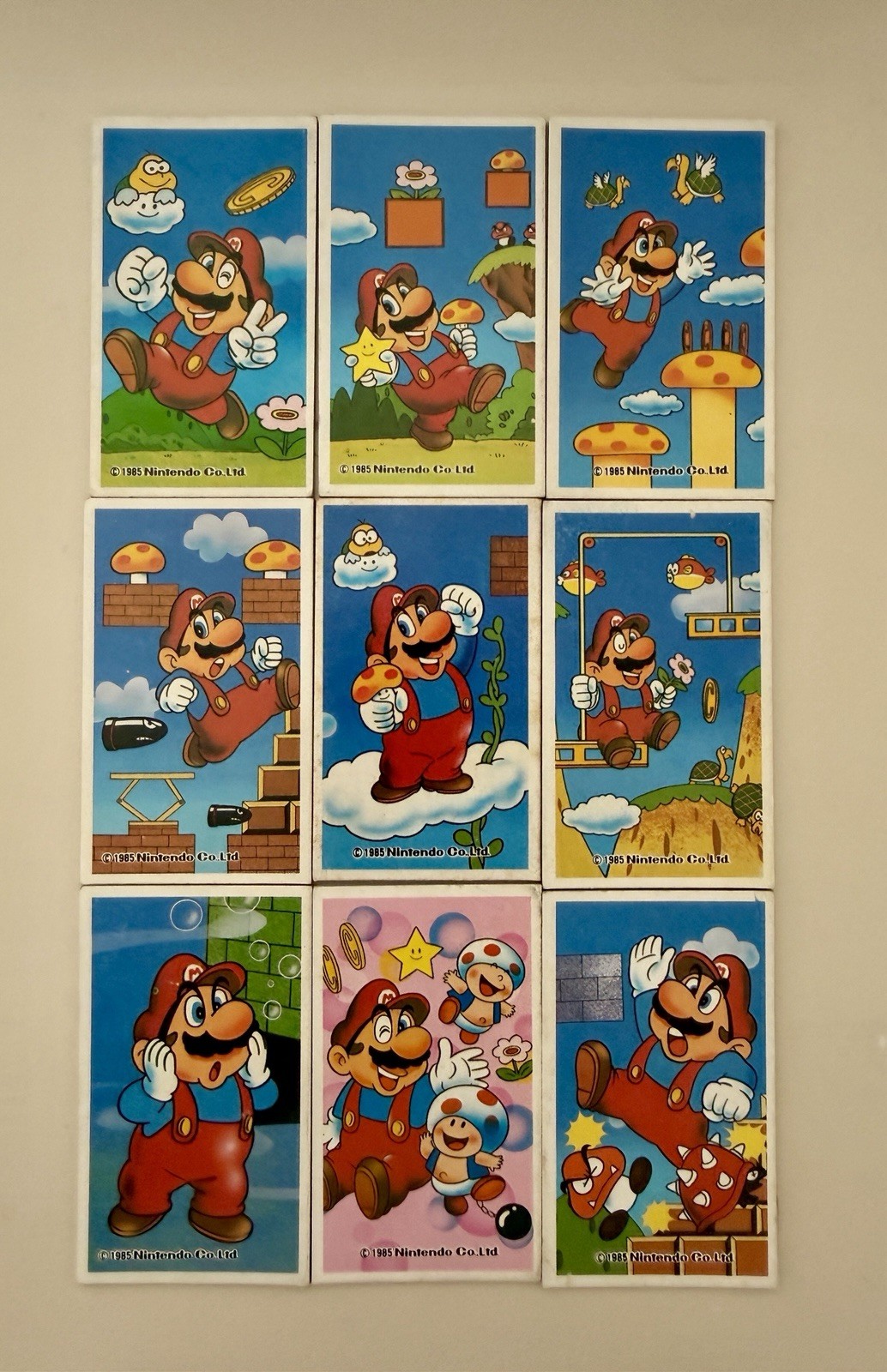 Mario 1985 Amada Nintendo Famicom 9 Menko Card Reseller Collector Dealer Lot