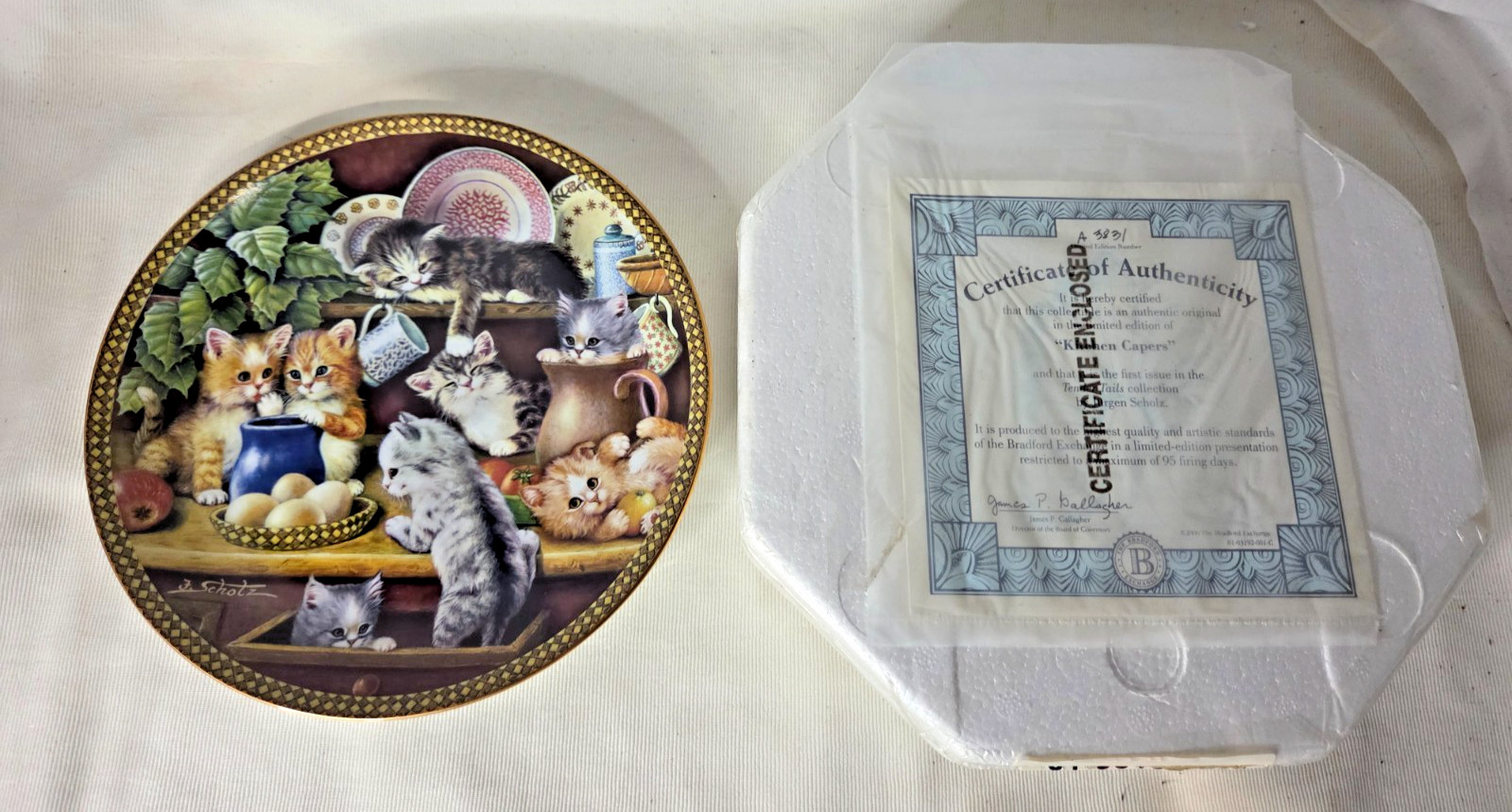 Bradford Exchange 1st Issue in Tender Tails Kitchen Capers Decorative Plate 8''