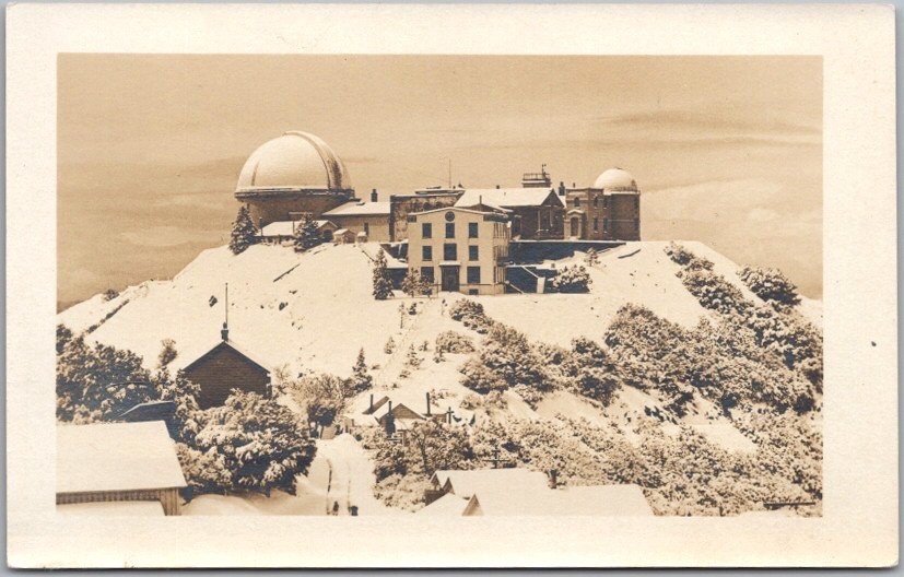 1930s LICK OBSERVATORY California Real Photo RPPC Postcard / Mount Hamilton View