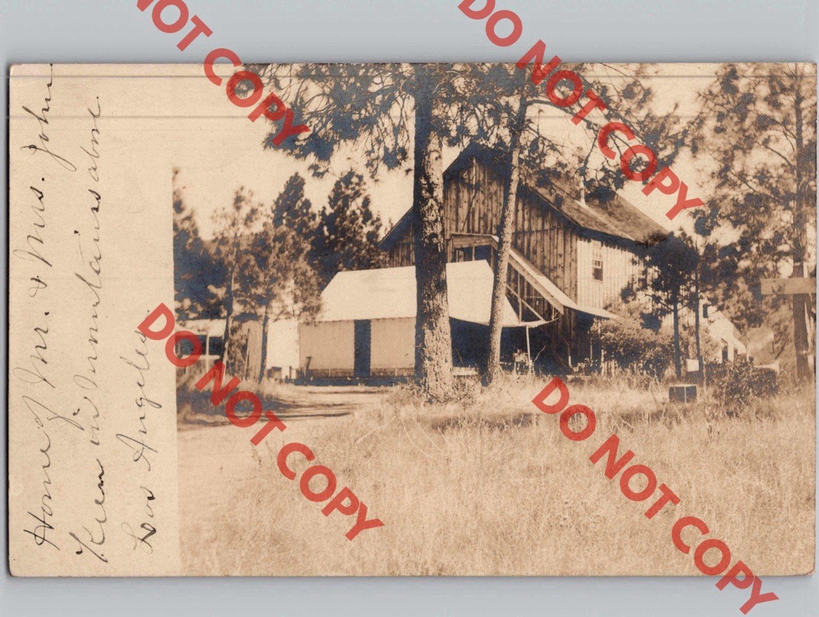 WOW 1905 Private Residence Large Home House Mountain LOS ANGELES California RPPC