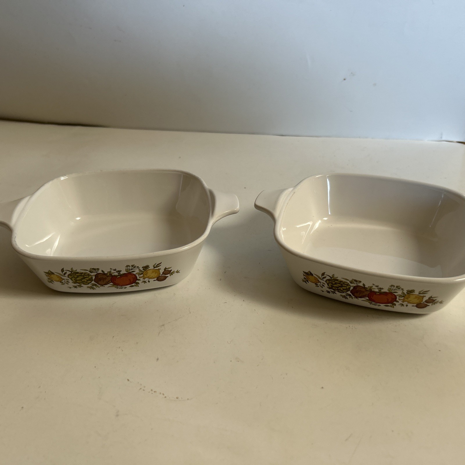 (2) Vintage Corning Ware P-41-B Spice of Life Petite Casserole Dish no chips