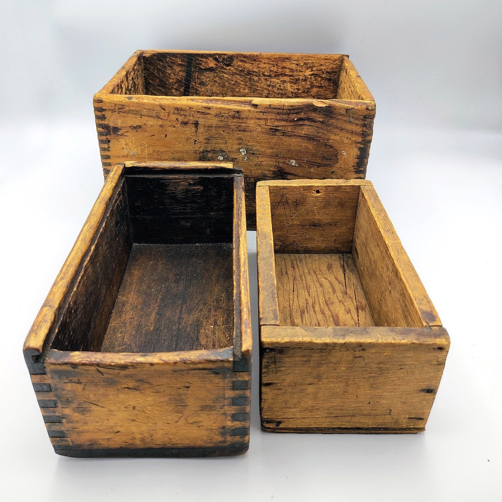 Vintage Rustic Primitive Wooden Collectible Boxes