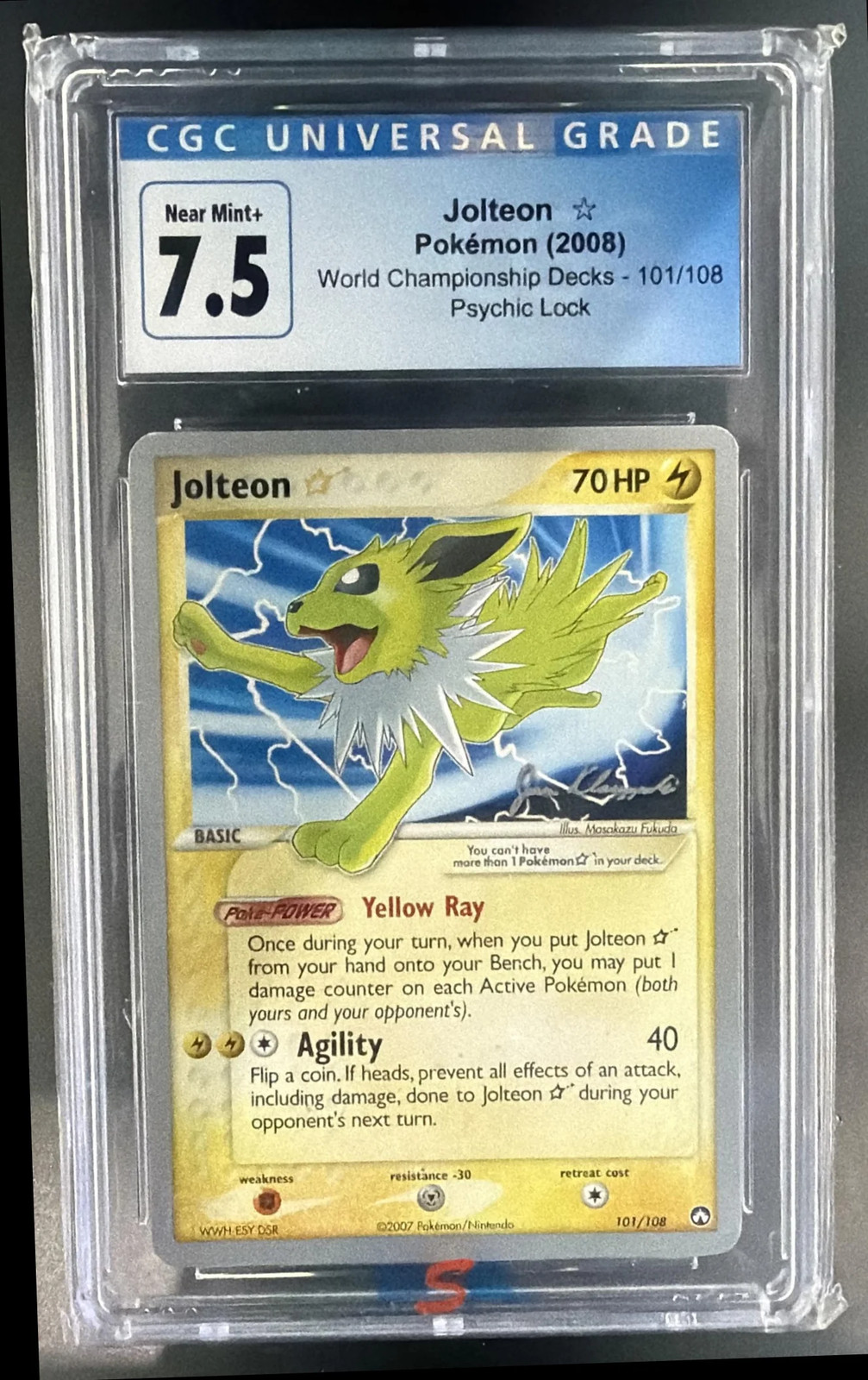 2007 Pokemon EX Power Keepers Jolteon #101/108 Holo CGC 7.5