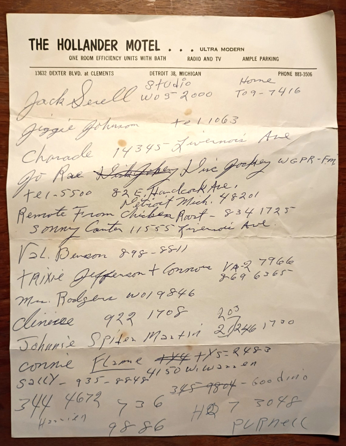 ​c1968 Detroit Black Entertainment Ephemera Hollander 