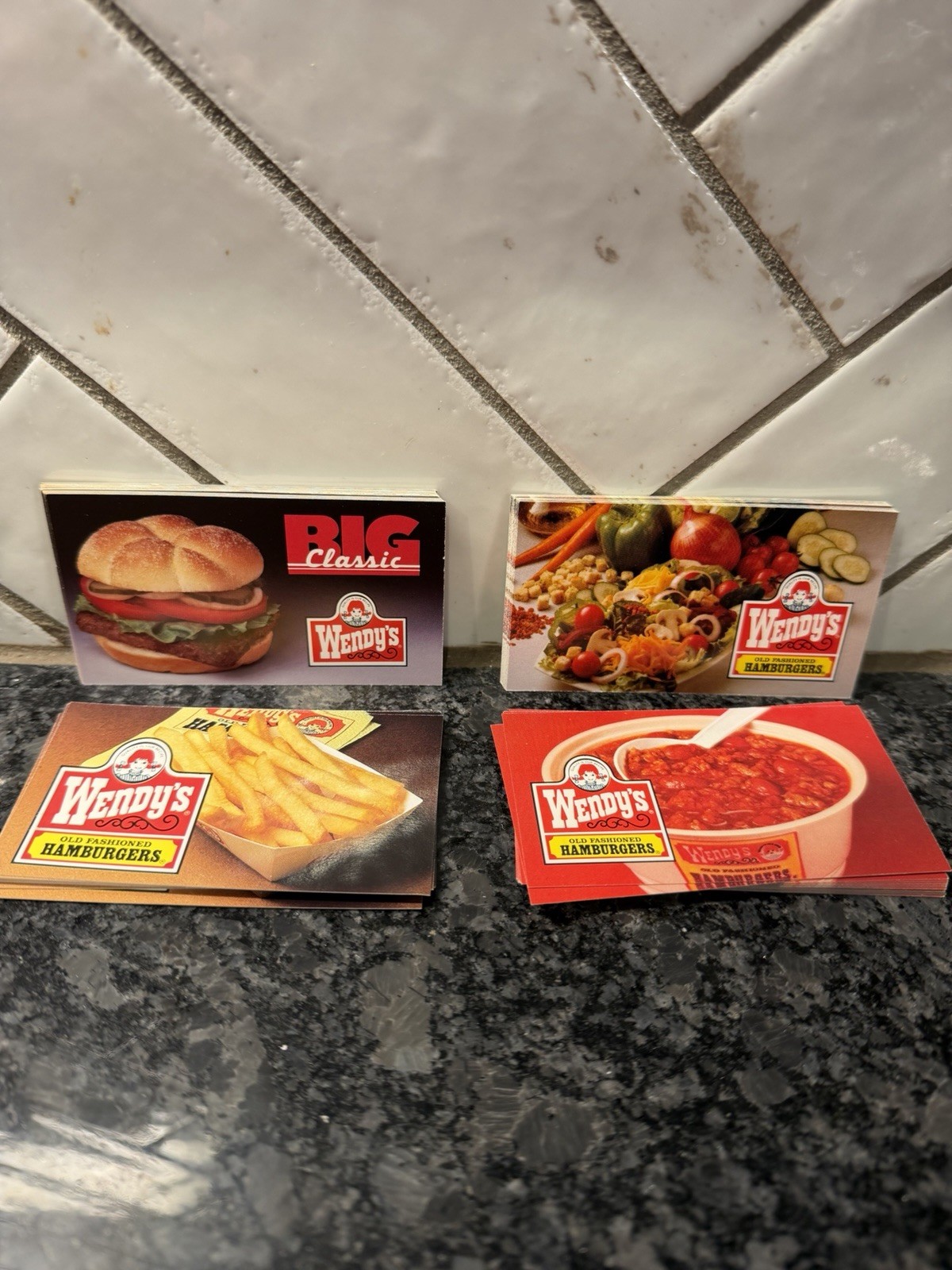 1986 Wendy’s Vintage Coupon Cards Set 40 Big Classic Fries Chili Salad Bar